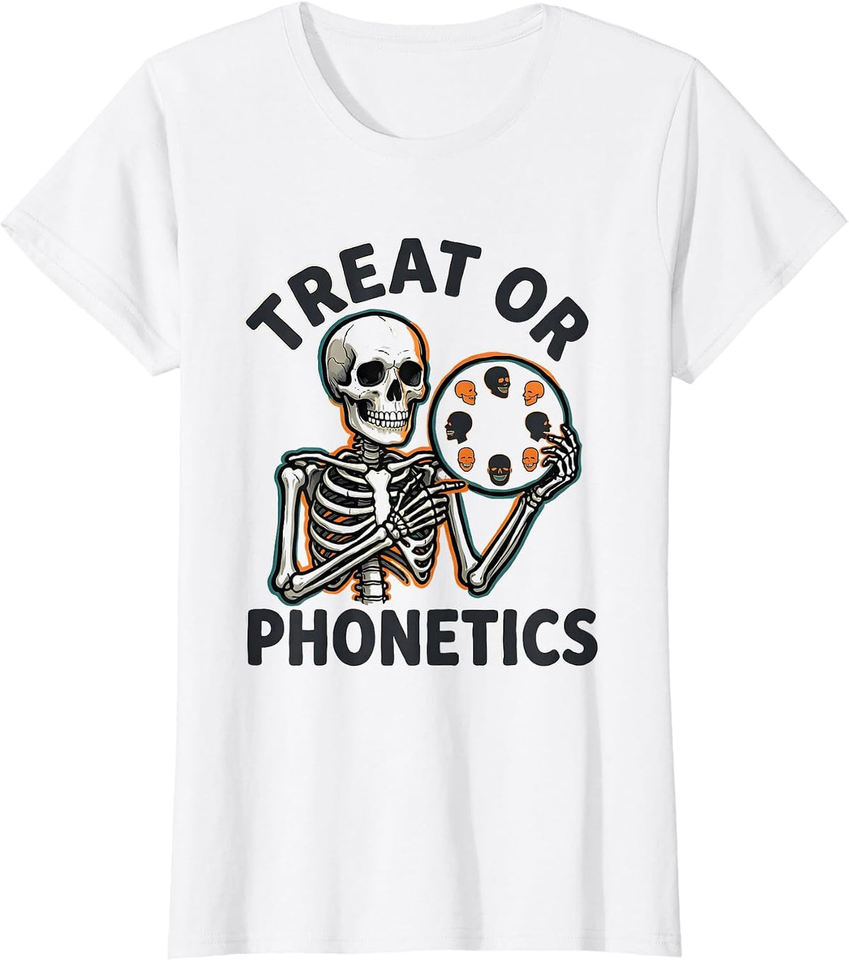 Treat Or Phonetics Funny Halloween Speech Therapy SLP T-Shirt - White