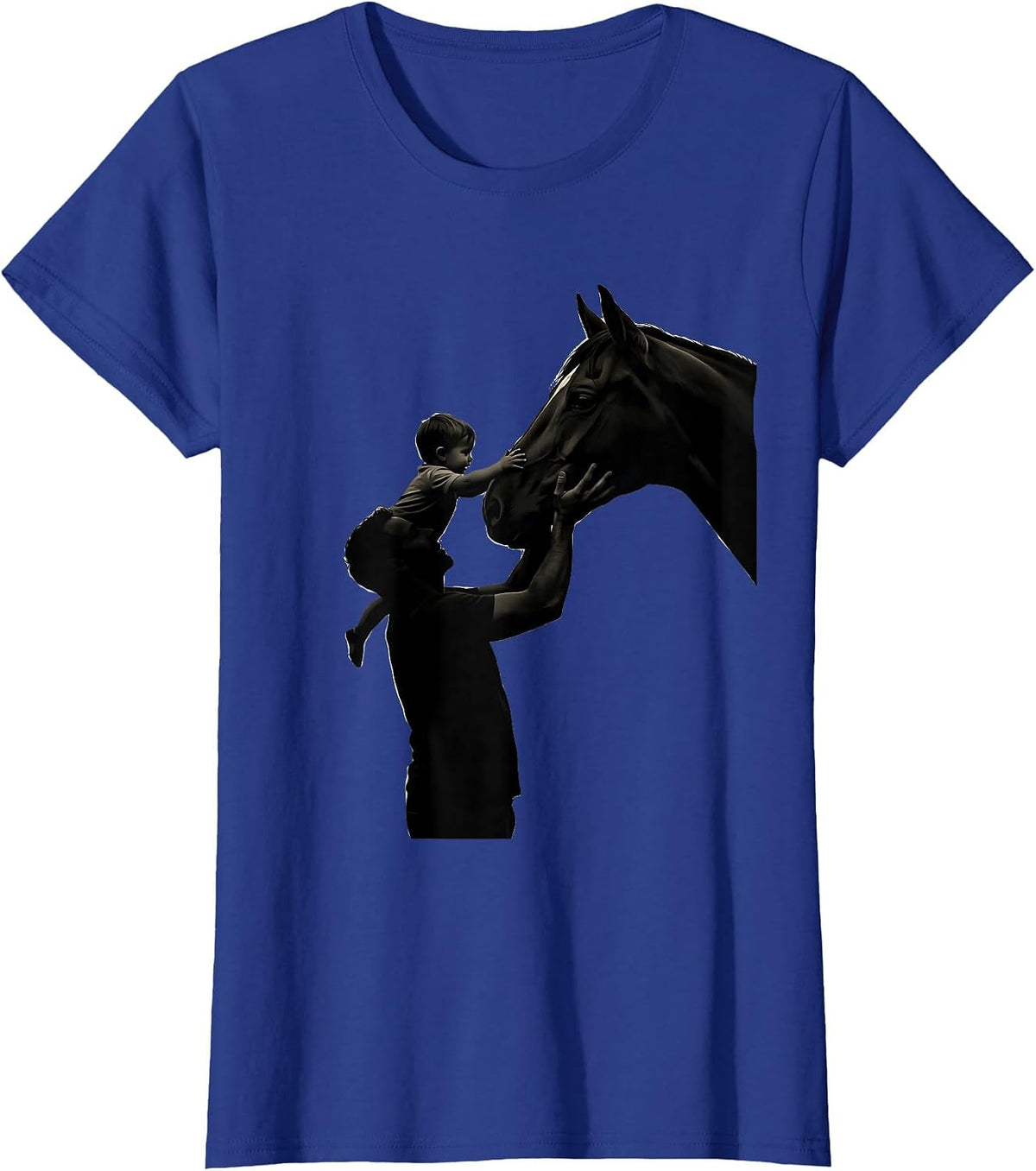 Women's Girl Dad Horse Lover Daughter Father Bond T-Shirt - Royal Blue