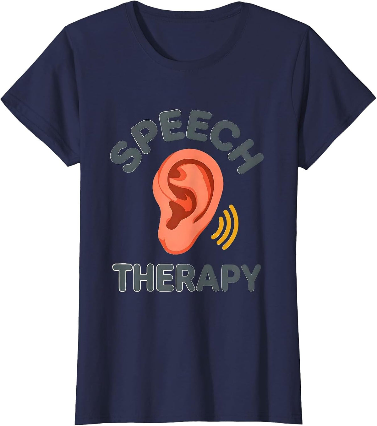 Women's Speech Therapy Retro Cute Speech-Language Pathologist SLP T-Shirt - Navy Blue