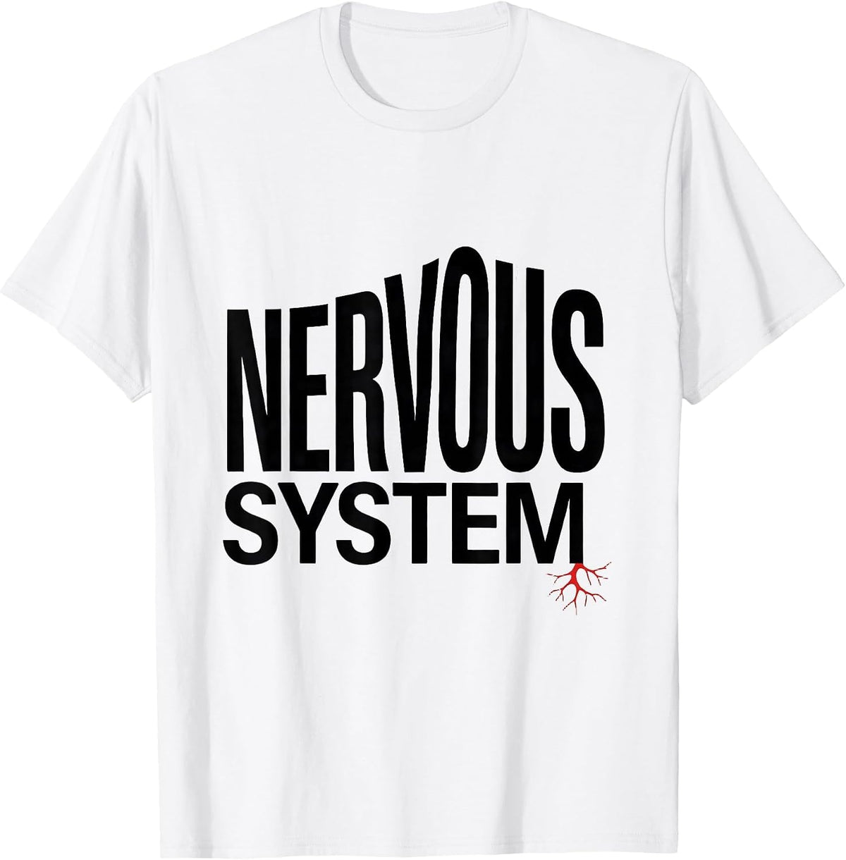 Men's Nervous System Science Humor Brain Anatomy Student Teacher T-Shirt - White