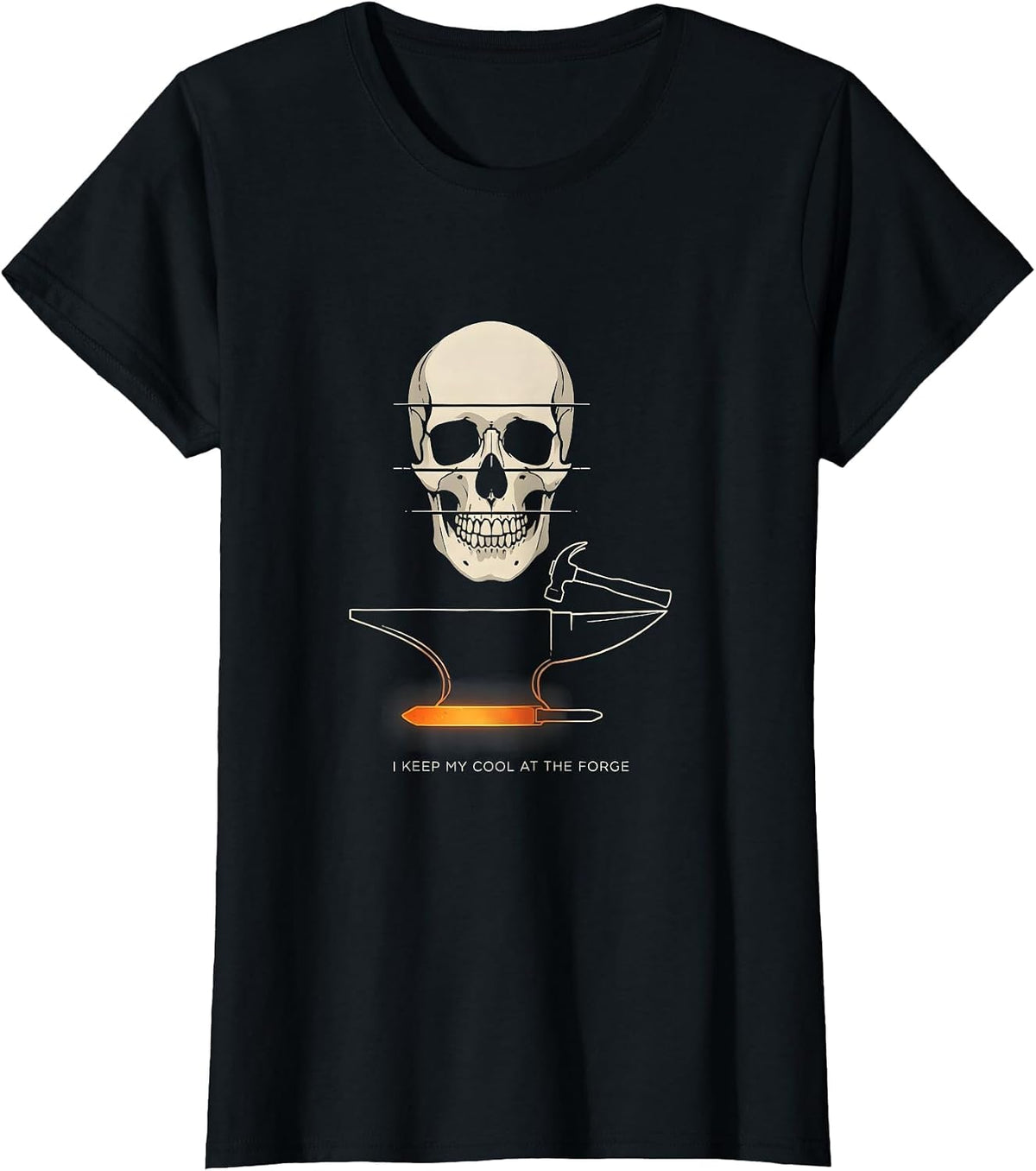 Women's I Keep My Cool At The Forge Funny Blacksmith Forge T-Shirt - Black