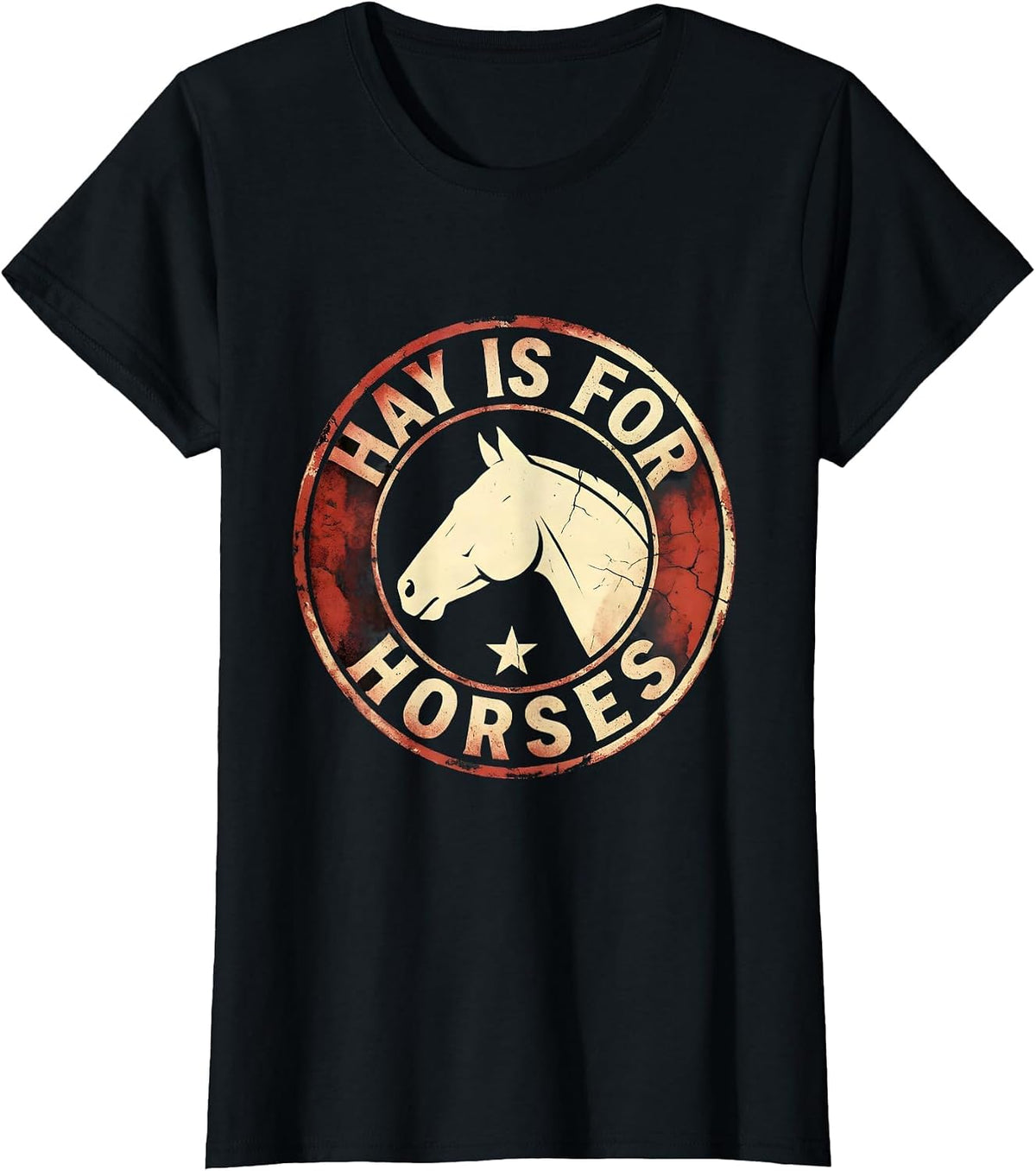 Hay Is For Horses Funny Equestrian Design T-Shirt - Black
