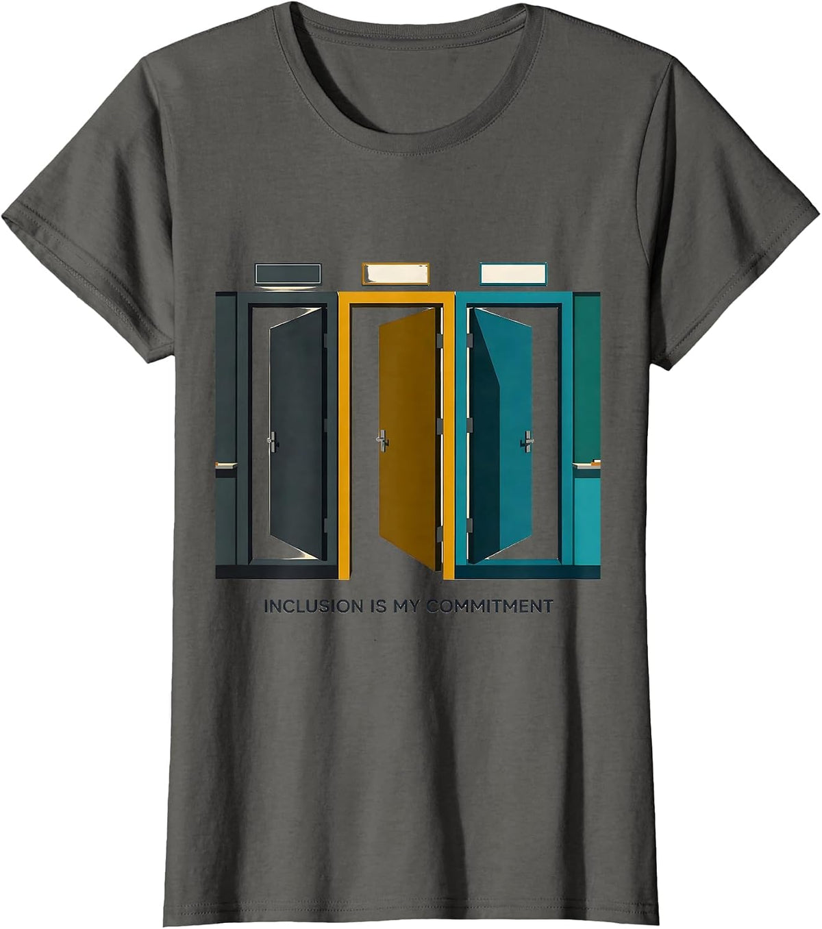 Women's Inclusion Is My Commitment Midcentury Modern Special T-Shirt - Asphalt Grey