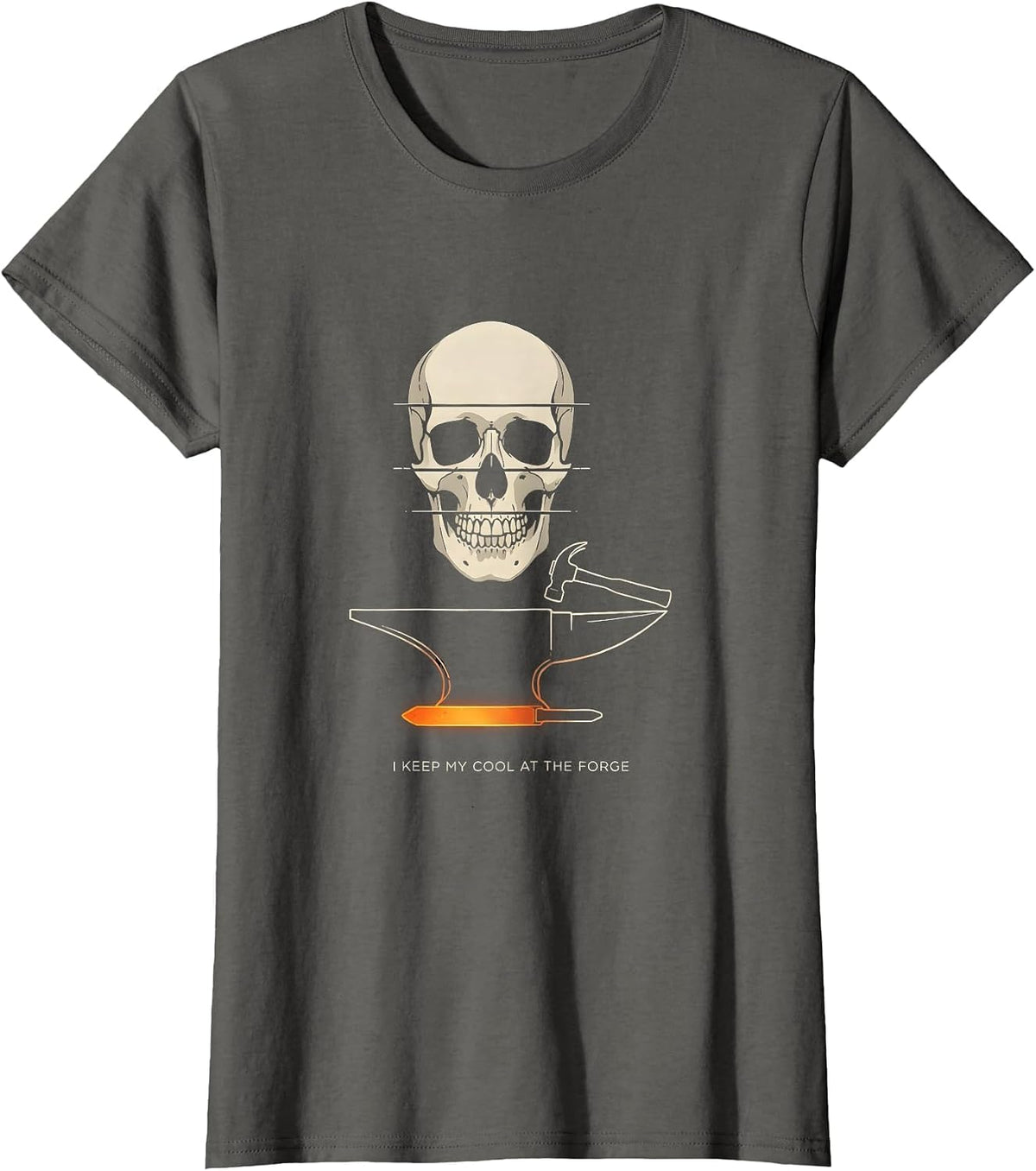 Women's I Keep My Cool At The Forge Funny Blacksmith Forge T-Shirt - Asphalt Grey
