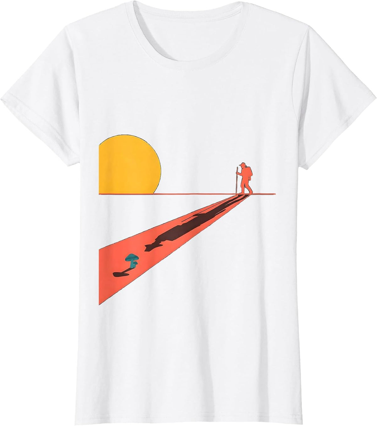 Golden Sun Morel Shadow Flat Vector Forager Humor T-Shirt - White