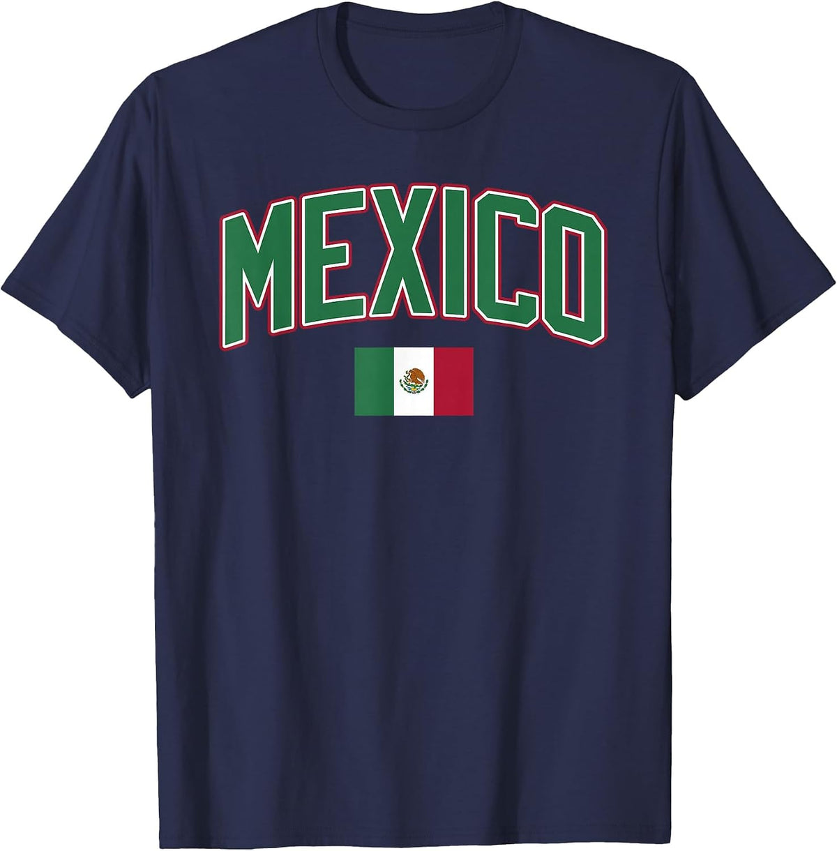 Mexico Flag Mexican Hispanic Siesta Pride Vintage T-Shirt - Navy Blue