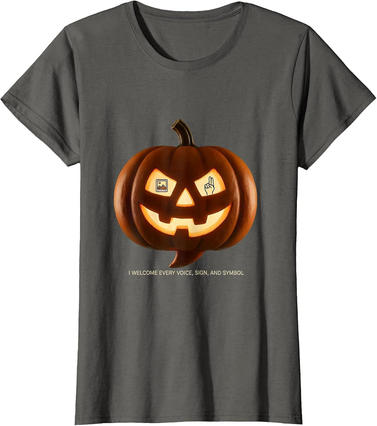 Women's I Welcome Every Voice, Sign, and Symbol SLP T-Shirt - Asphalt Grey