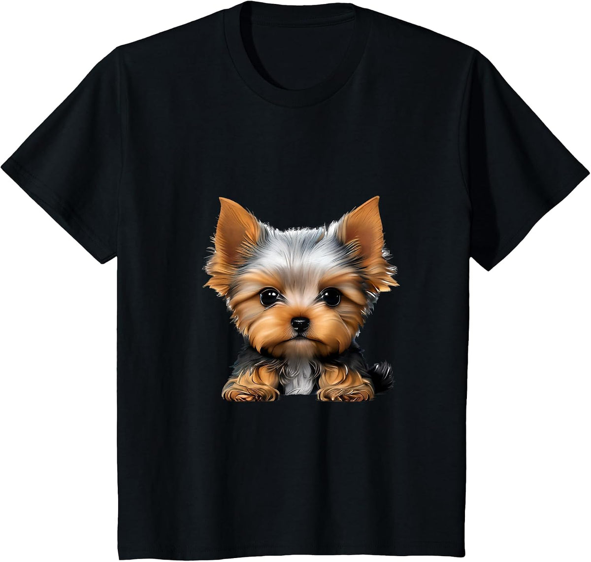 Colorful Splash Art Yorkshire Terrier Puppy Dog Owner T-Shirt - Black