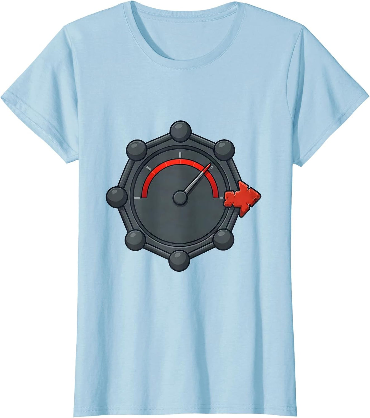 Pressure Gauge Molecular Ring Editorial Conceptual Science T-Shirt - Baby Blue