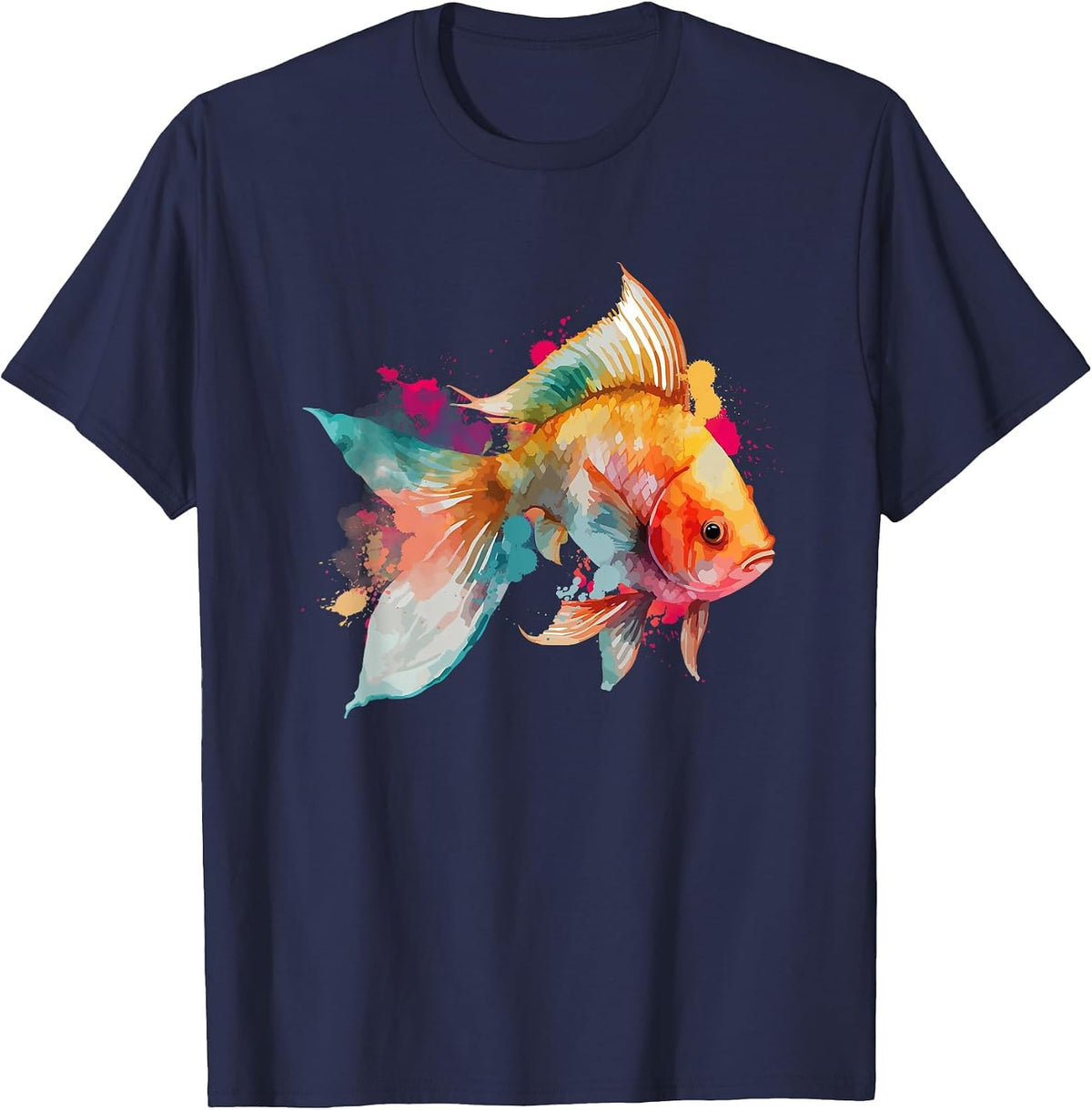 Vibrant Goldfish - Fishkeeper Fishkeeping Fish Tank T-Shirt - Navy Blue