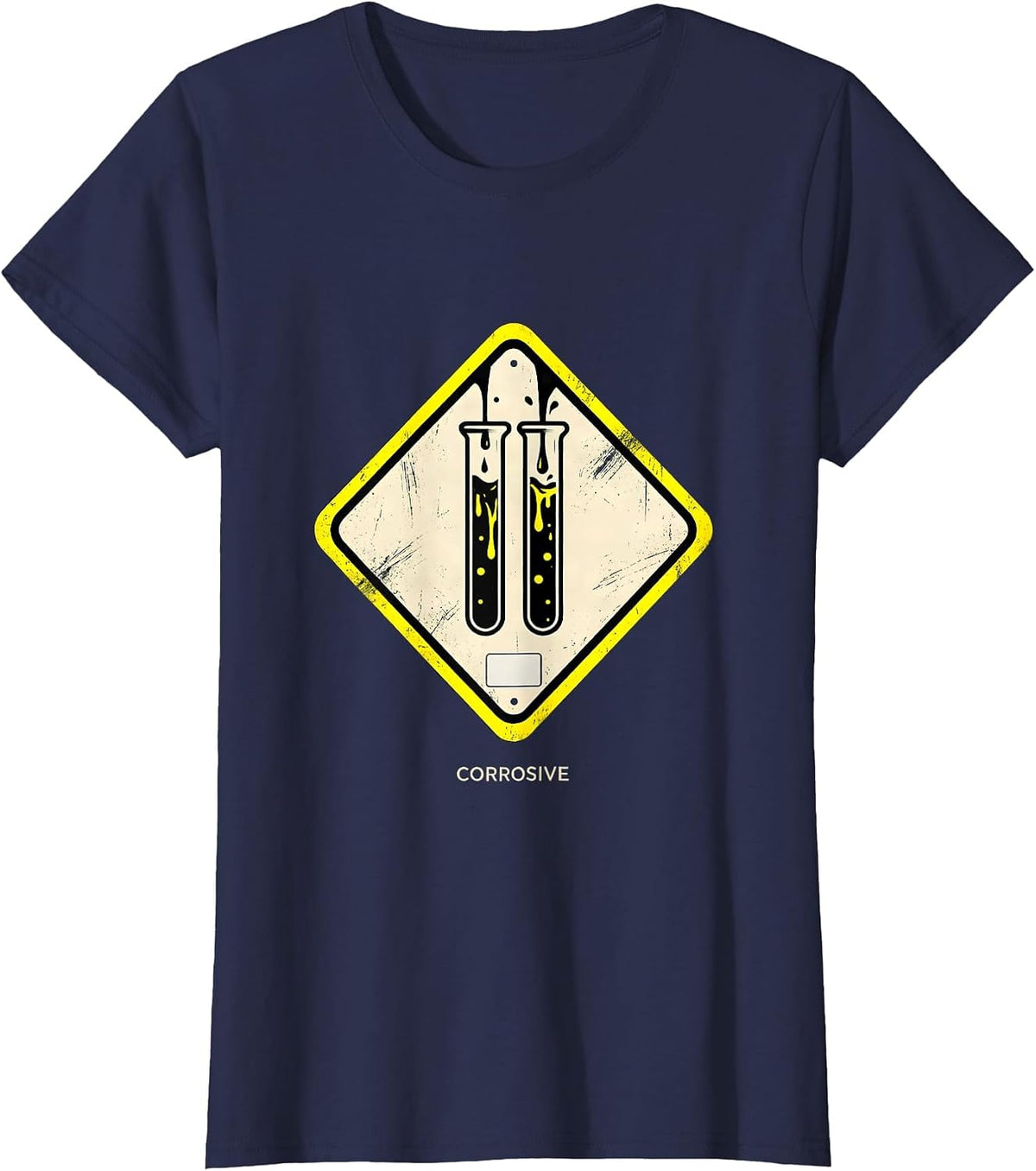 Women's Corrosive Science Nerd Lab Humor Teacher Gift T-Shirt - Navy Blue