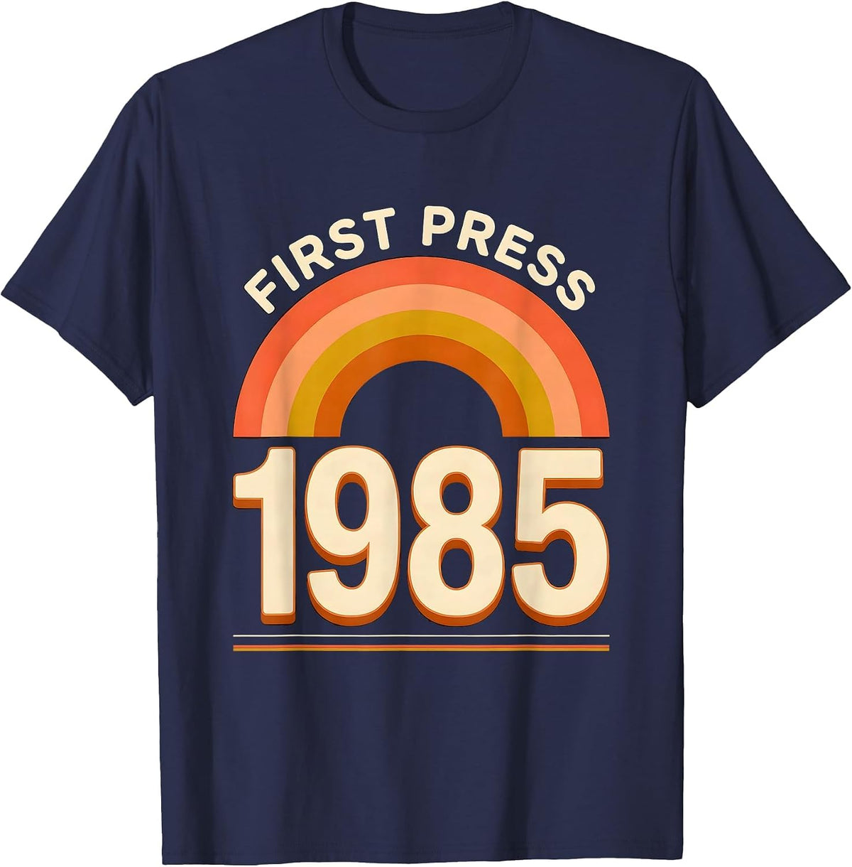 Men's First Press 1985 Vintage Retro Milestone Birthday Novelty T-Shirt - Navy Blue
