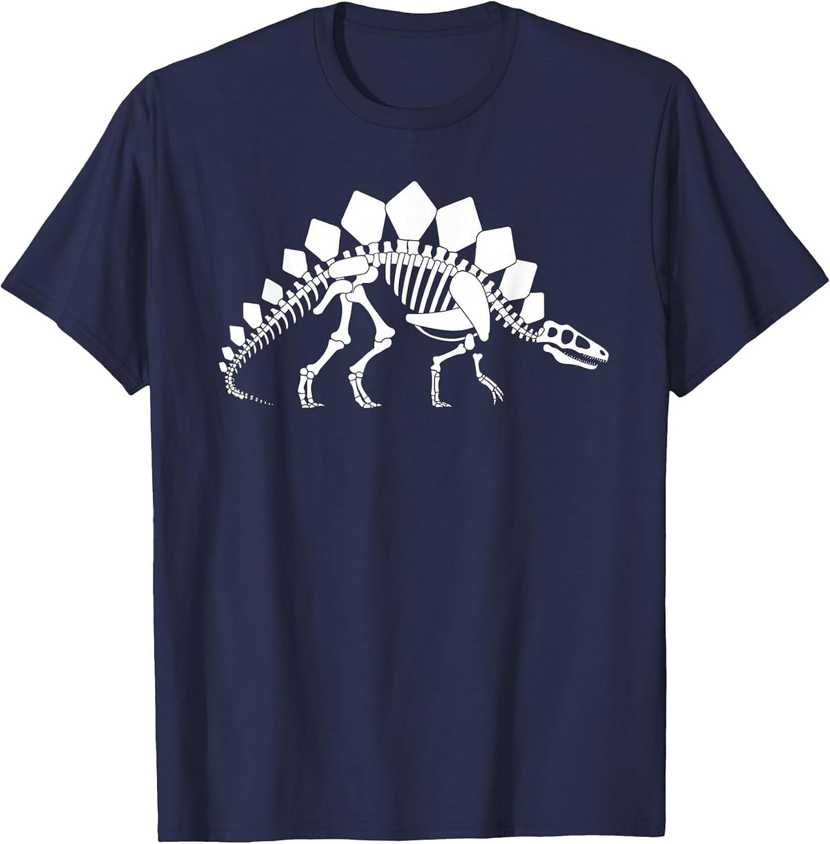 Stegosaurus Skeleton T-Shirt - Navy Blue