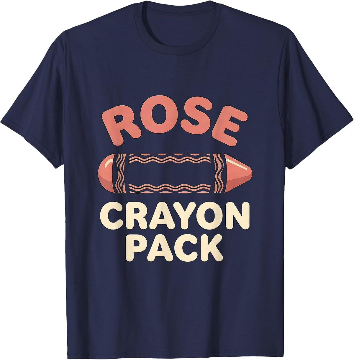 Rose Crayon Pack Playful Group Halloween Costume Teacher T-Shirt - Navy Blue
