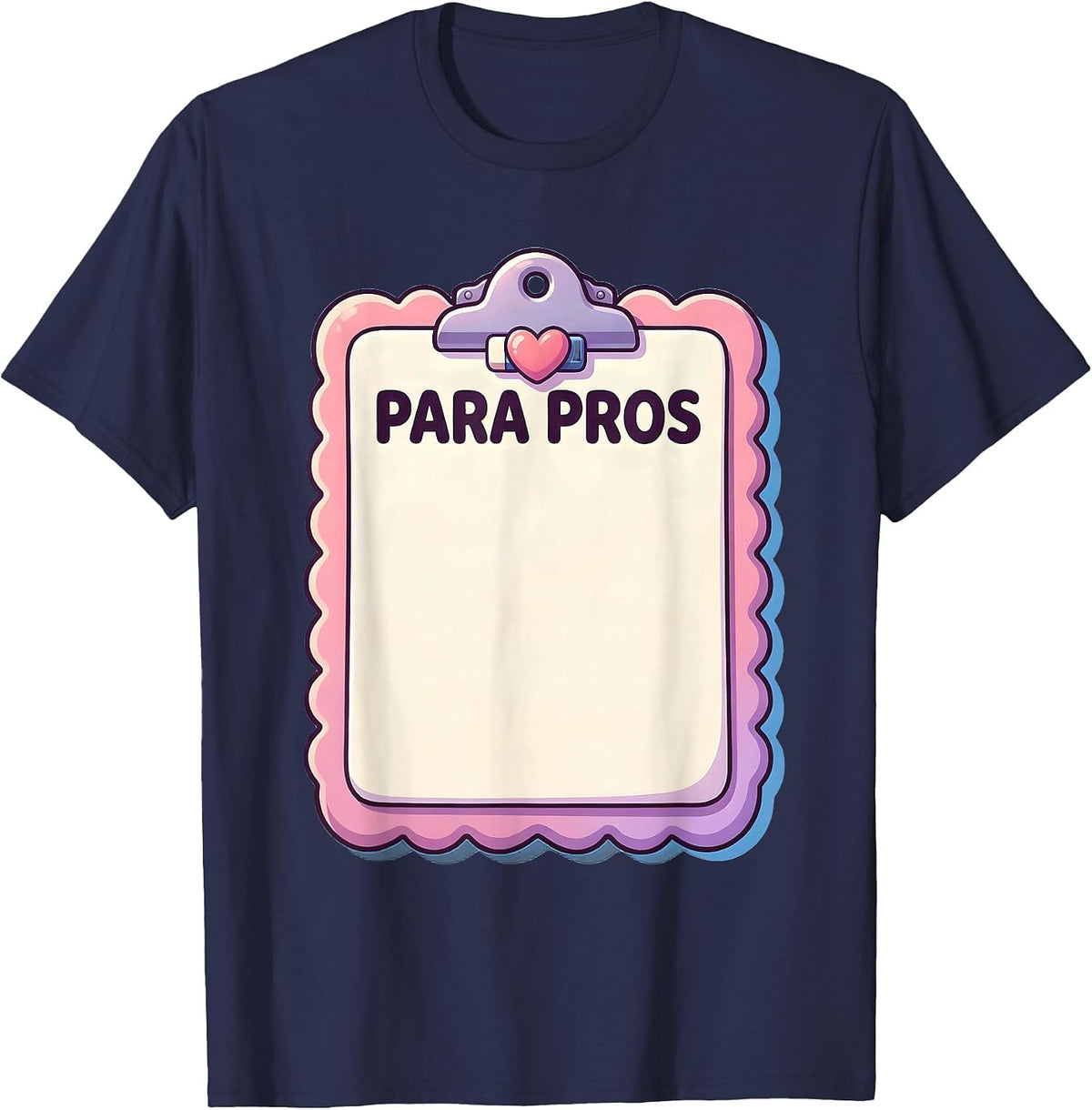 Para Pros Cute Kawaii Teacher Aide Appreciation Gift T-Shirt - Navy Blue