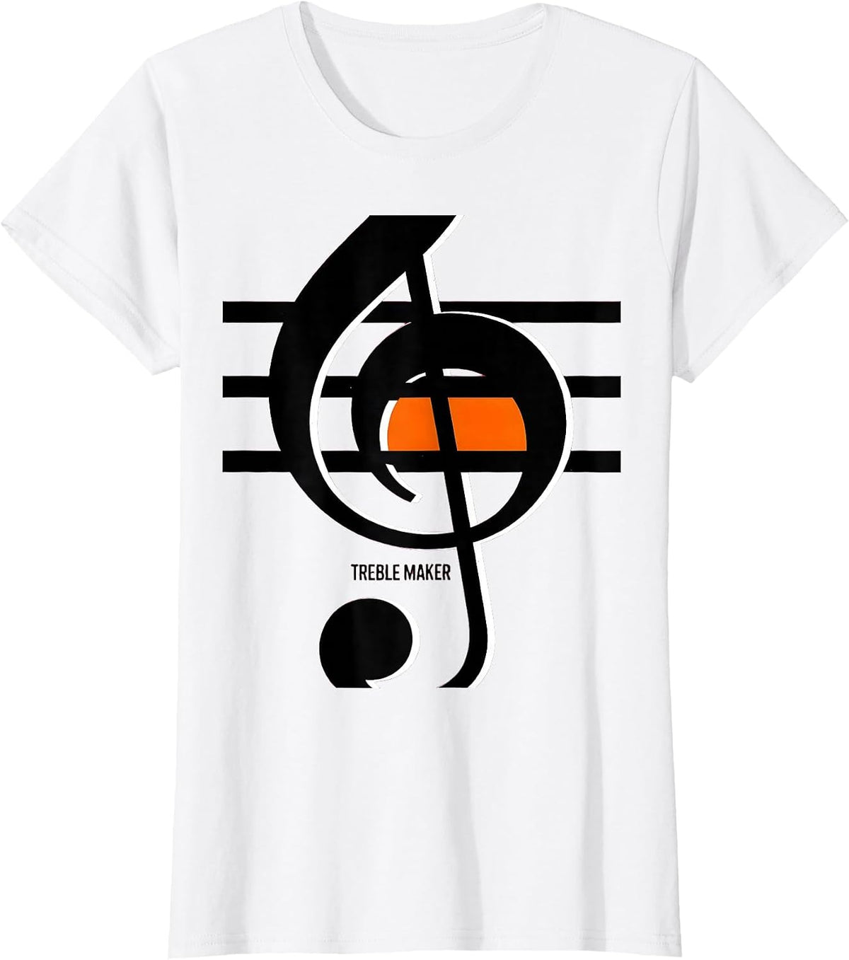 Treble Maker Brutalist Graphic Funny Music Lover Gift T-Shirt - White