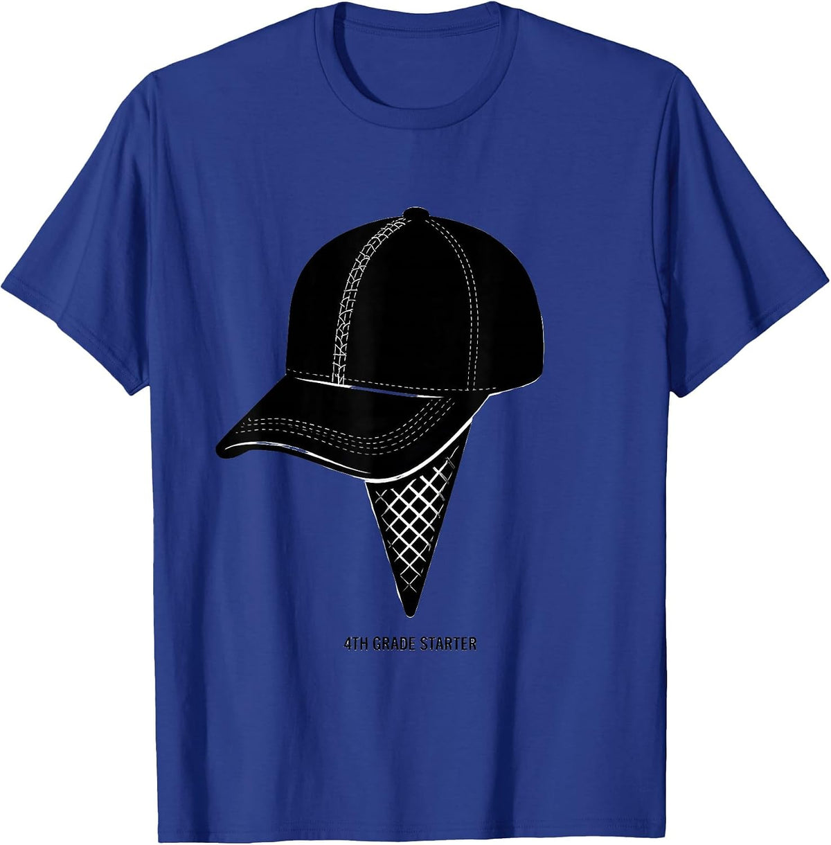Men's 4th Grade Starter Back To School Baseball Ice Cream Game T-Shirt - Royal Blue