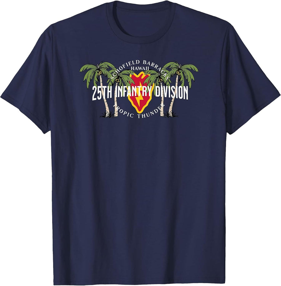 25th Infantry Division Schofield Barracks Tropic Thunder Vet T-Shirt - Navy Blue
