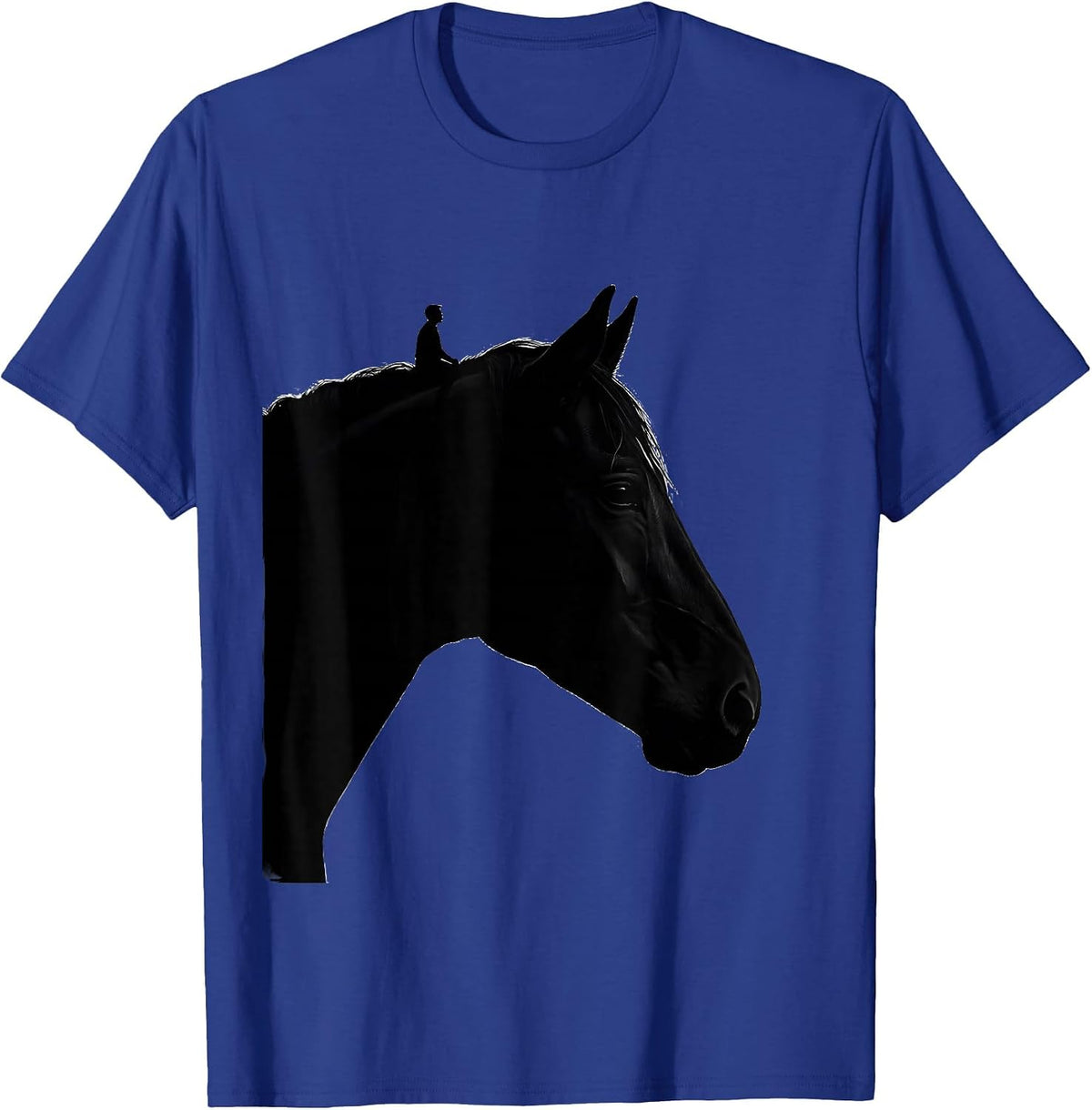 Horse Head Silhouette Funny Horse Lover Humor T-Shirt - Royal Blue