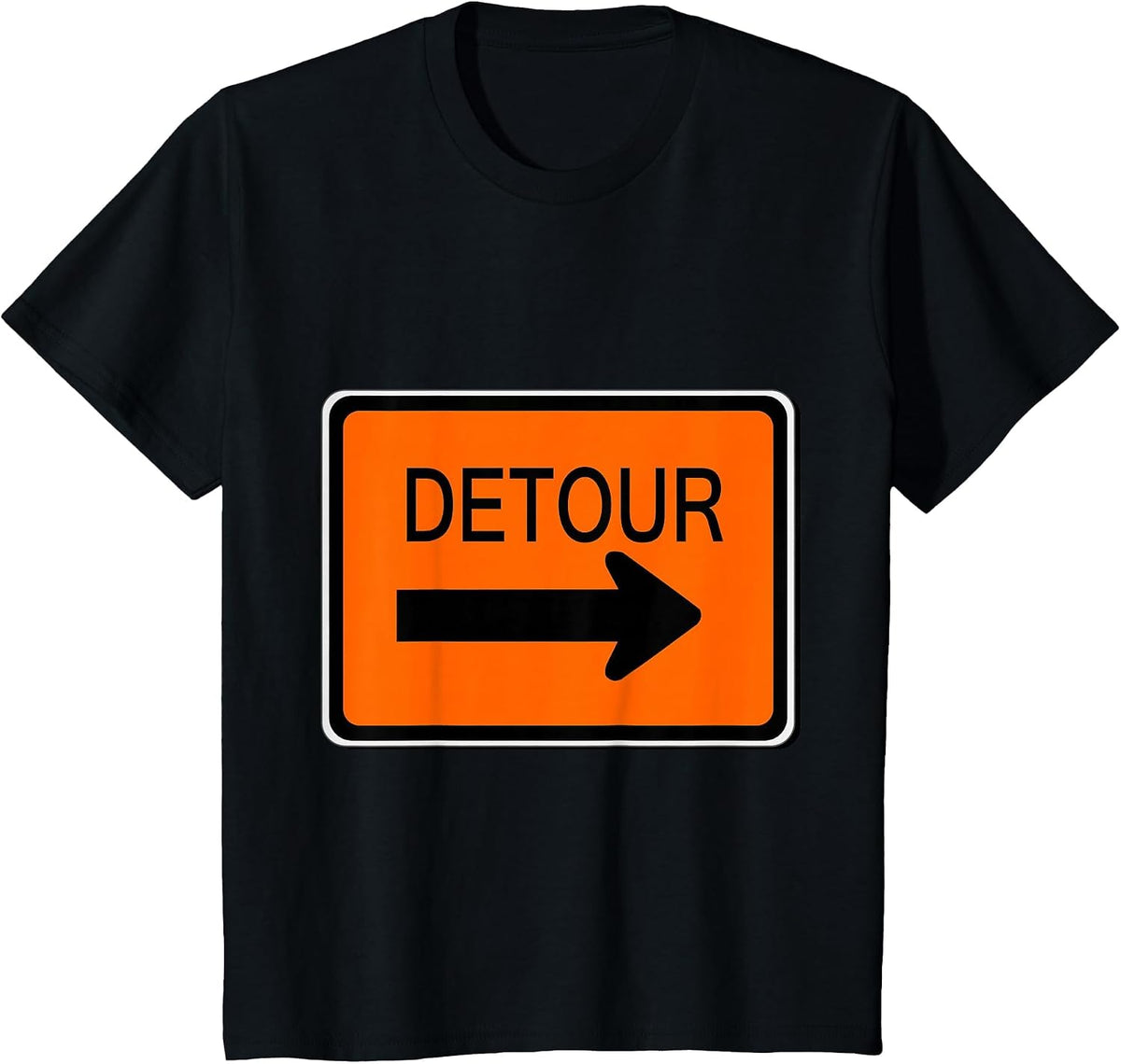 Detour Sign Simple Easy Halloween Costume T-Shirt - Black