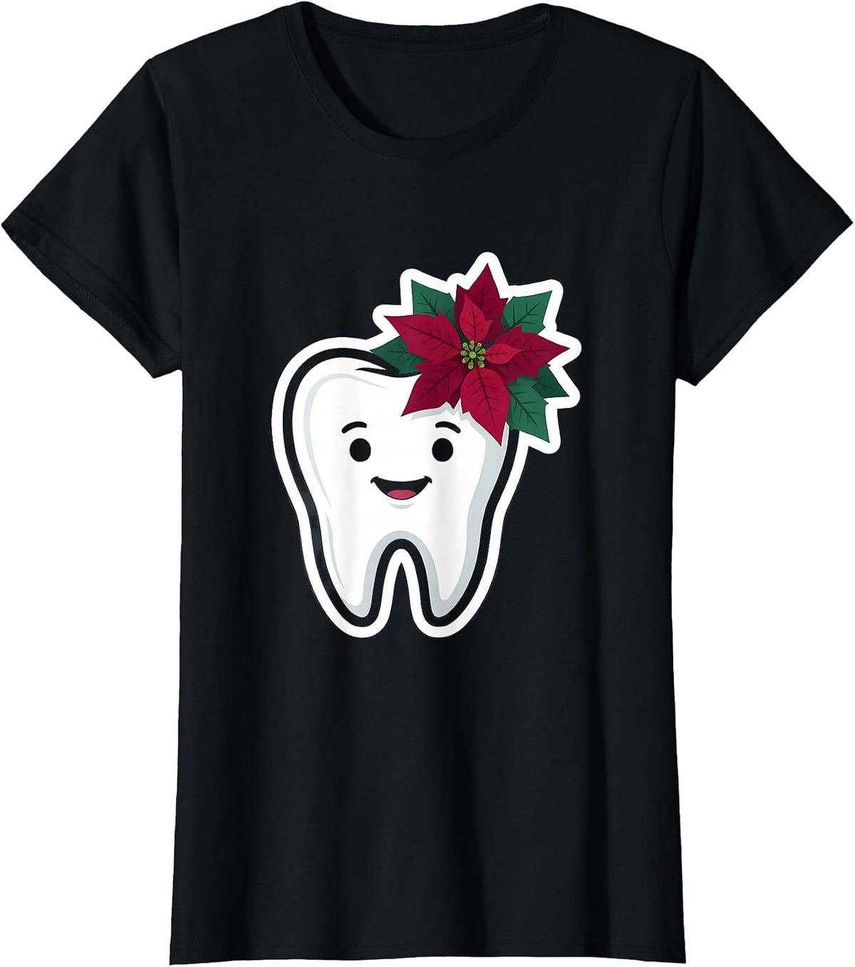Women's Broad Tooth Dentist Christmas Dental Team Humor T-Shirt - Black