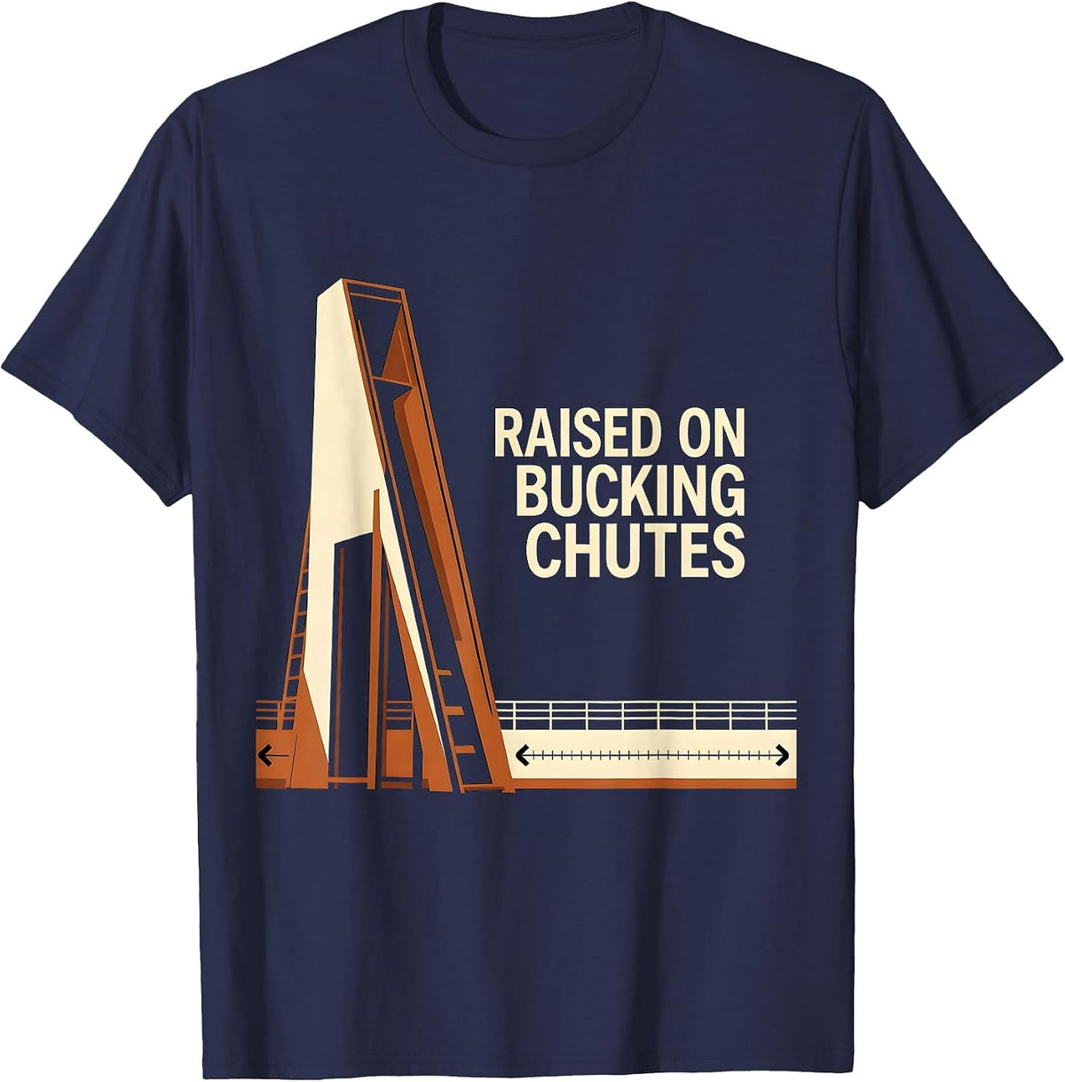 Men's Raised On Bucking Chutes Western Cowboy Rodeo Heritage Pride T-Shirt - Navy Blue