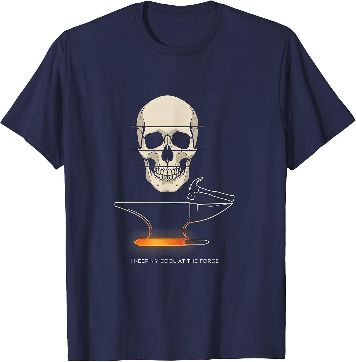 Men's I Keep My Cool At The Forge Funny Blacksmith Forge T-Shirt - Navy Blue