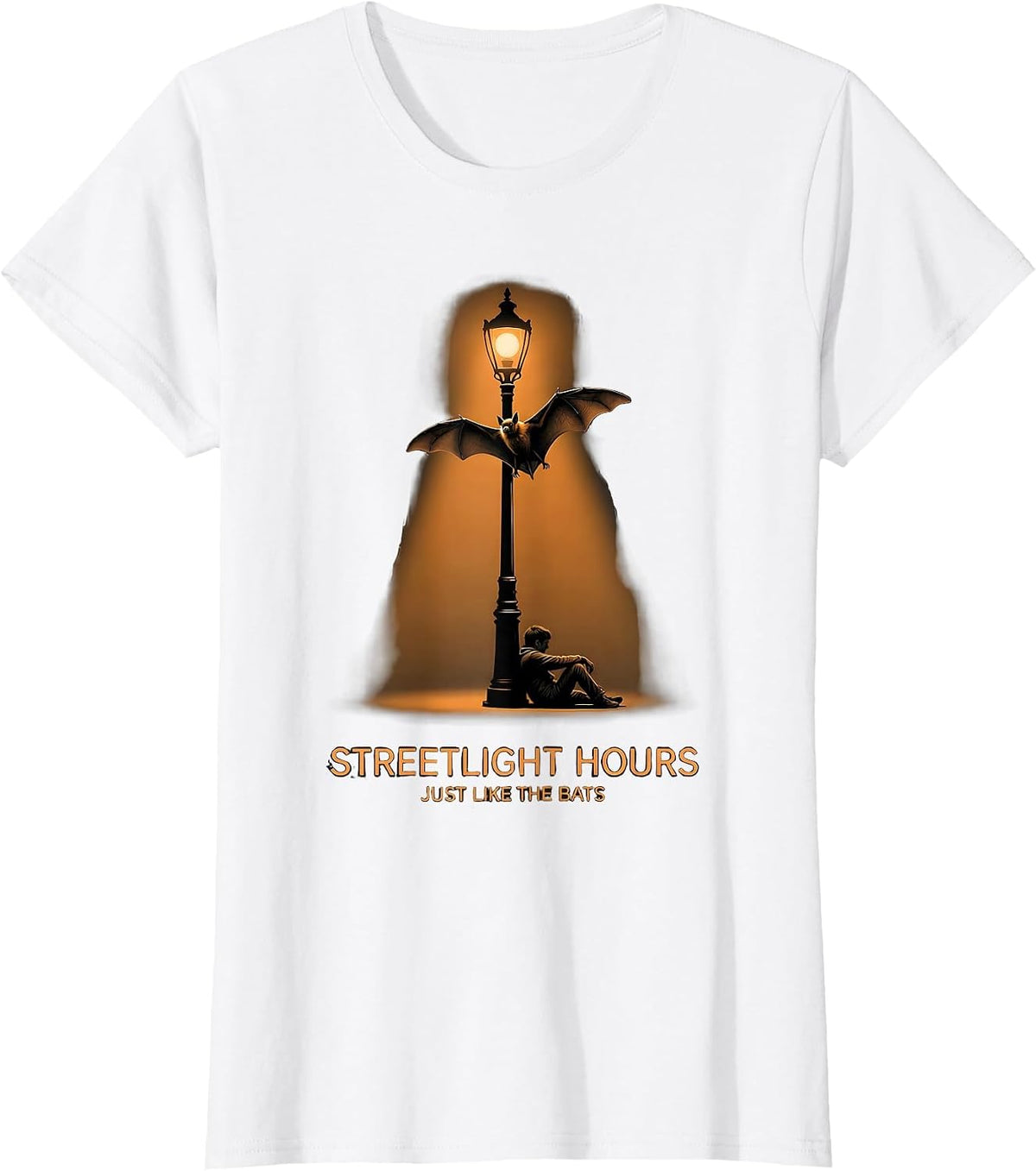 Streetlight Hours, Just Like The Bats Funny Bat Lover T-Shirt - White
