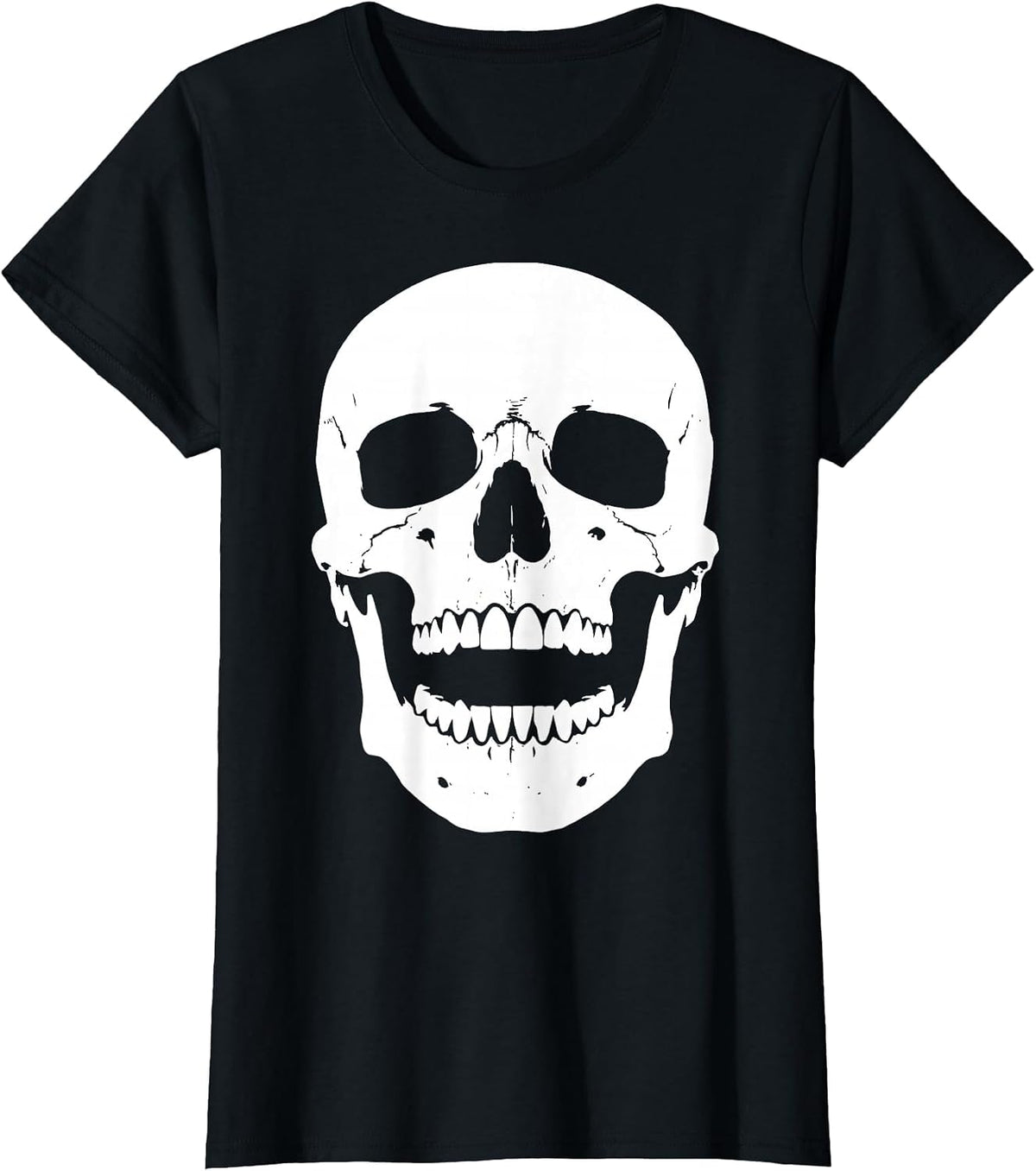 Halloween Skull Gleaming Smile Dental Design T-Shirt - Black