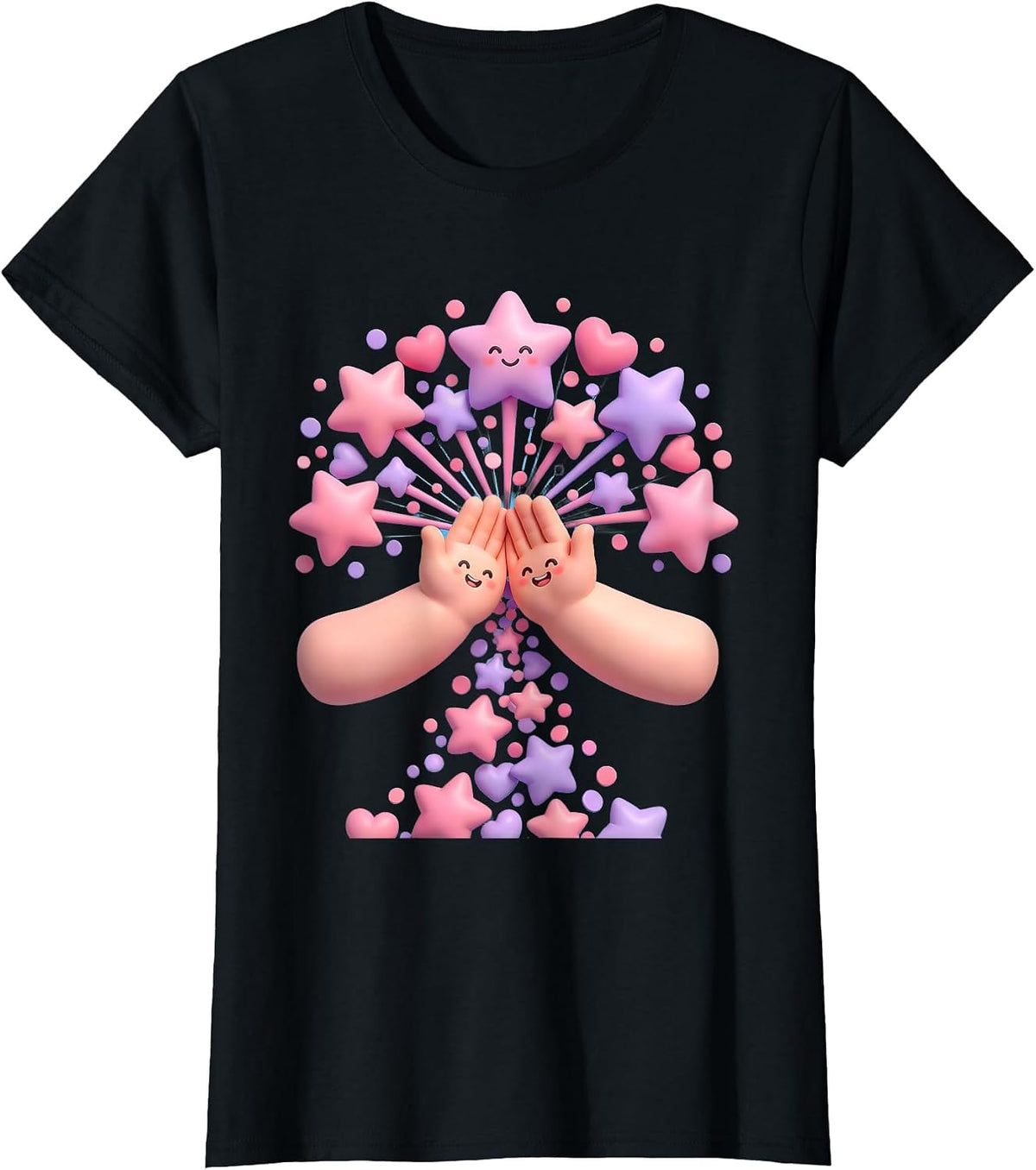 Sped Teacher High Five Celebration Graphic T-Shirt - Black