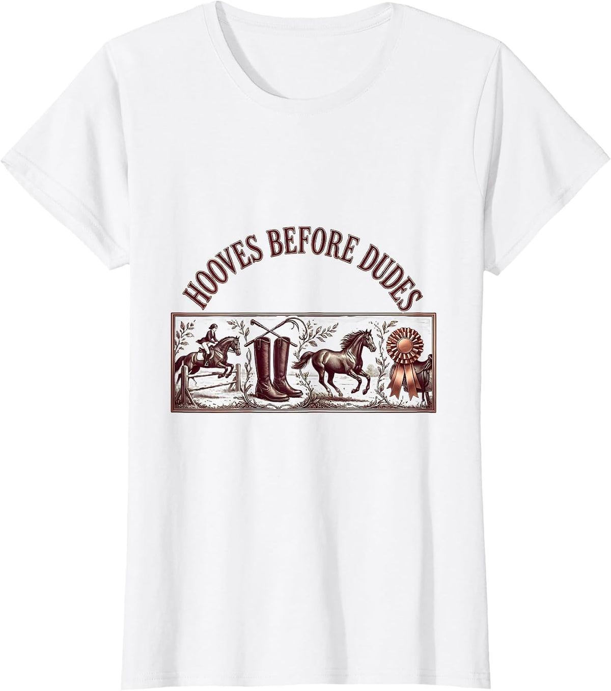Women's Hooves Before Dudes Equestrian Design T-Shirt - White
