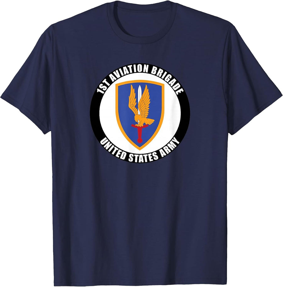 1st Aviation Brigade United States Army Military Veteran T-Shirt - Navy Blue