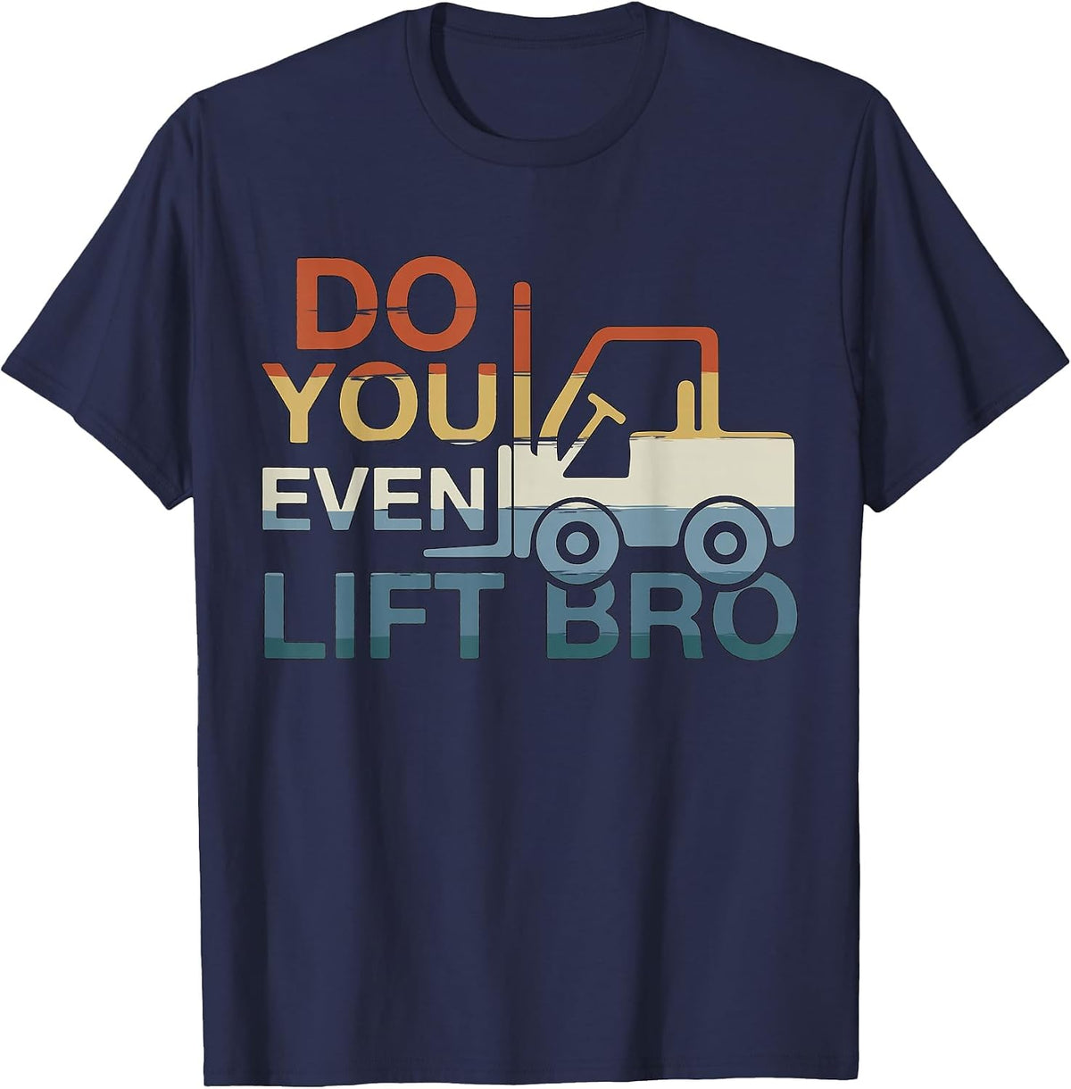 Forklift Certified Driver Fork Lift Operator Retro Lifting T-Shirt - Navy Blue