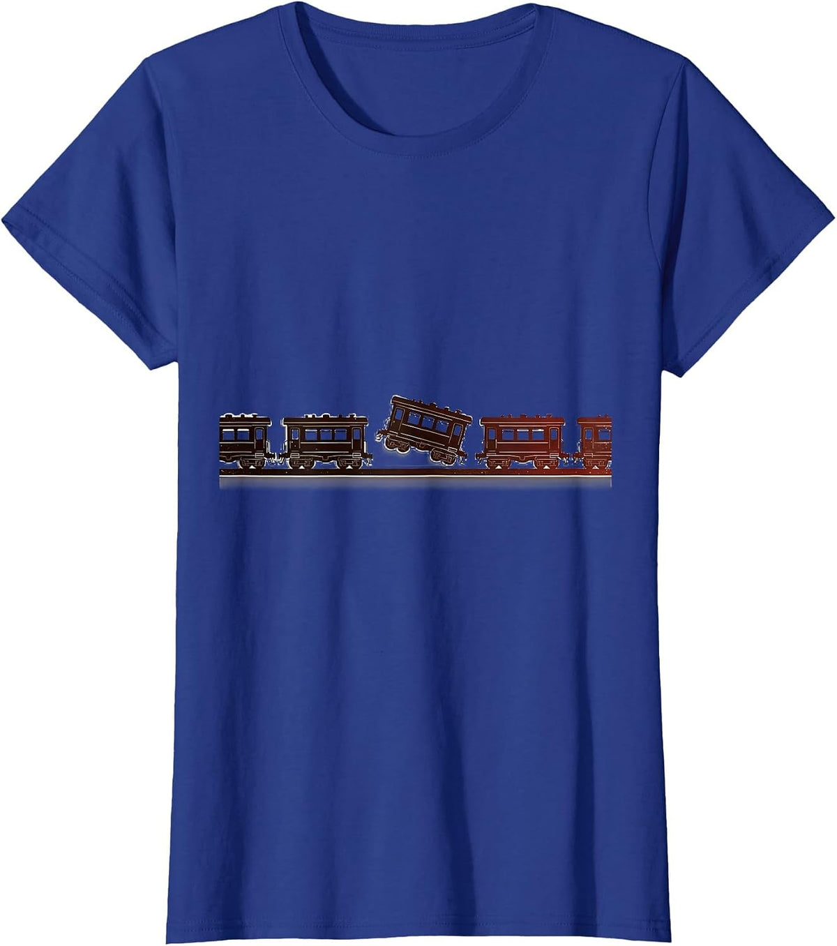 Women's Model Train Car Hoarding Funny Collector T-Shirt - Royal Blue