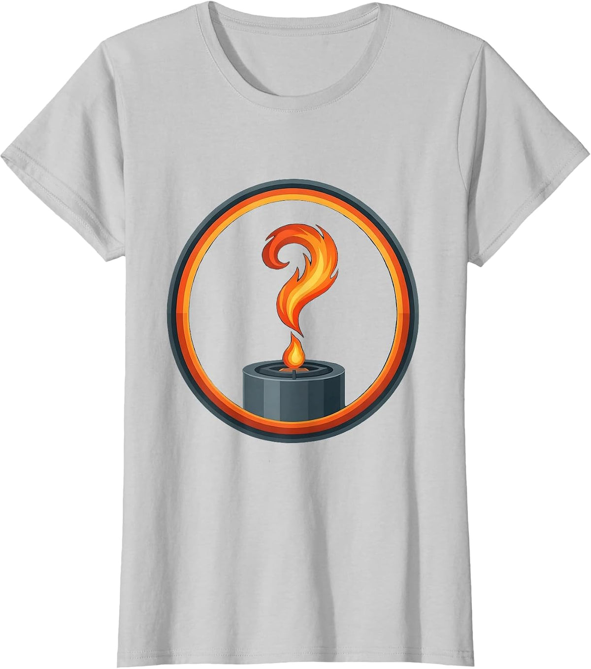 Curious Science Bunsen Burner Question Mark T-Shirt - Silver Grey
