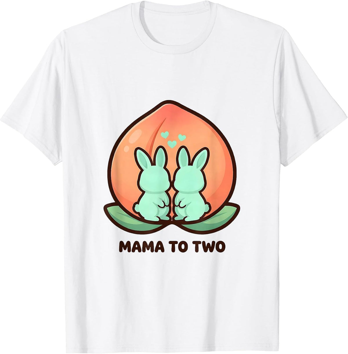Men's Mama to Two Cute Kawaii Twin Pregnancy Announcement T-Shirt - White