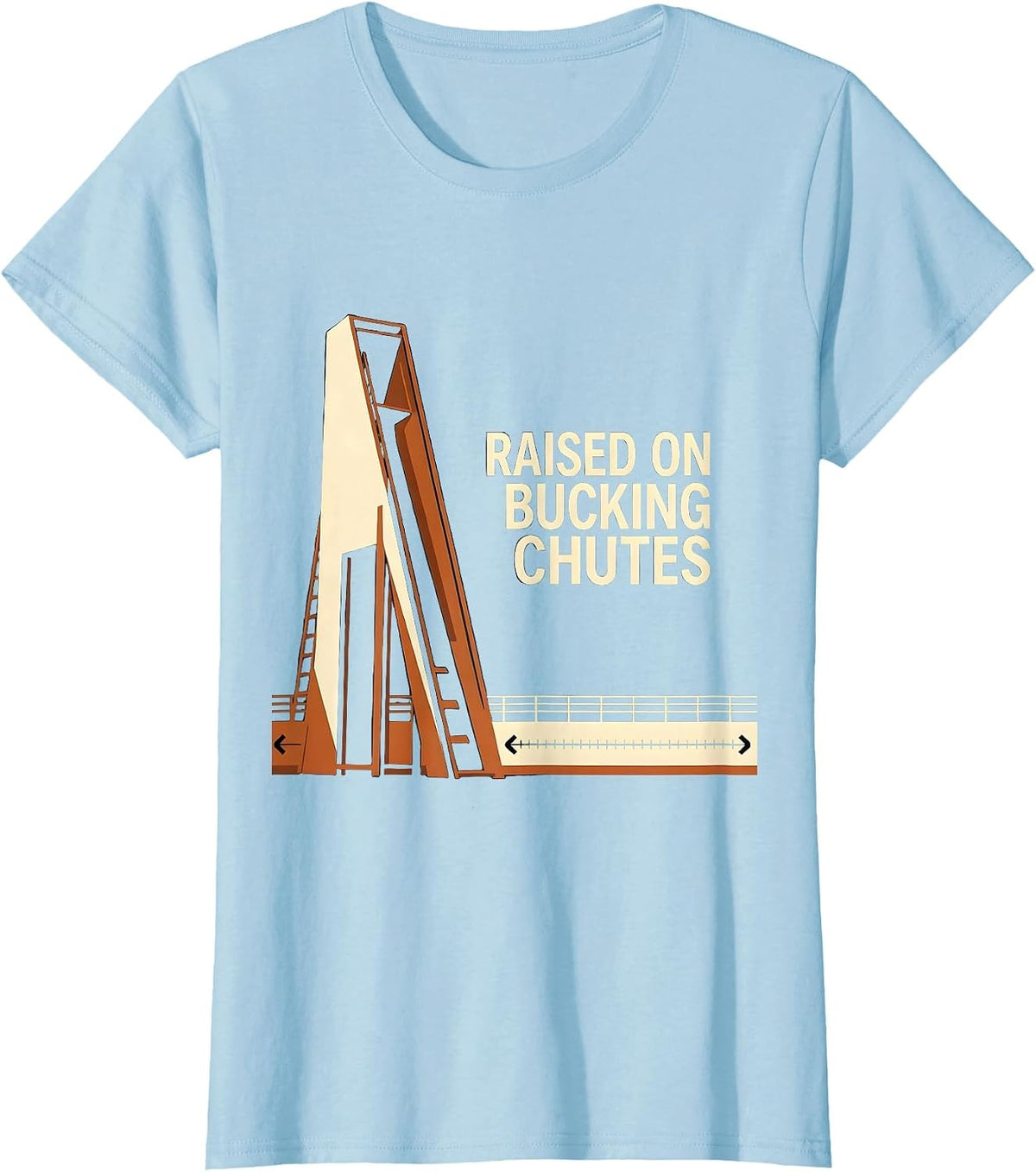 Women's Raised On Bucking Chutes Western Cowboy Rodeo Heritage Pride T-Shirt - Baby Blue