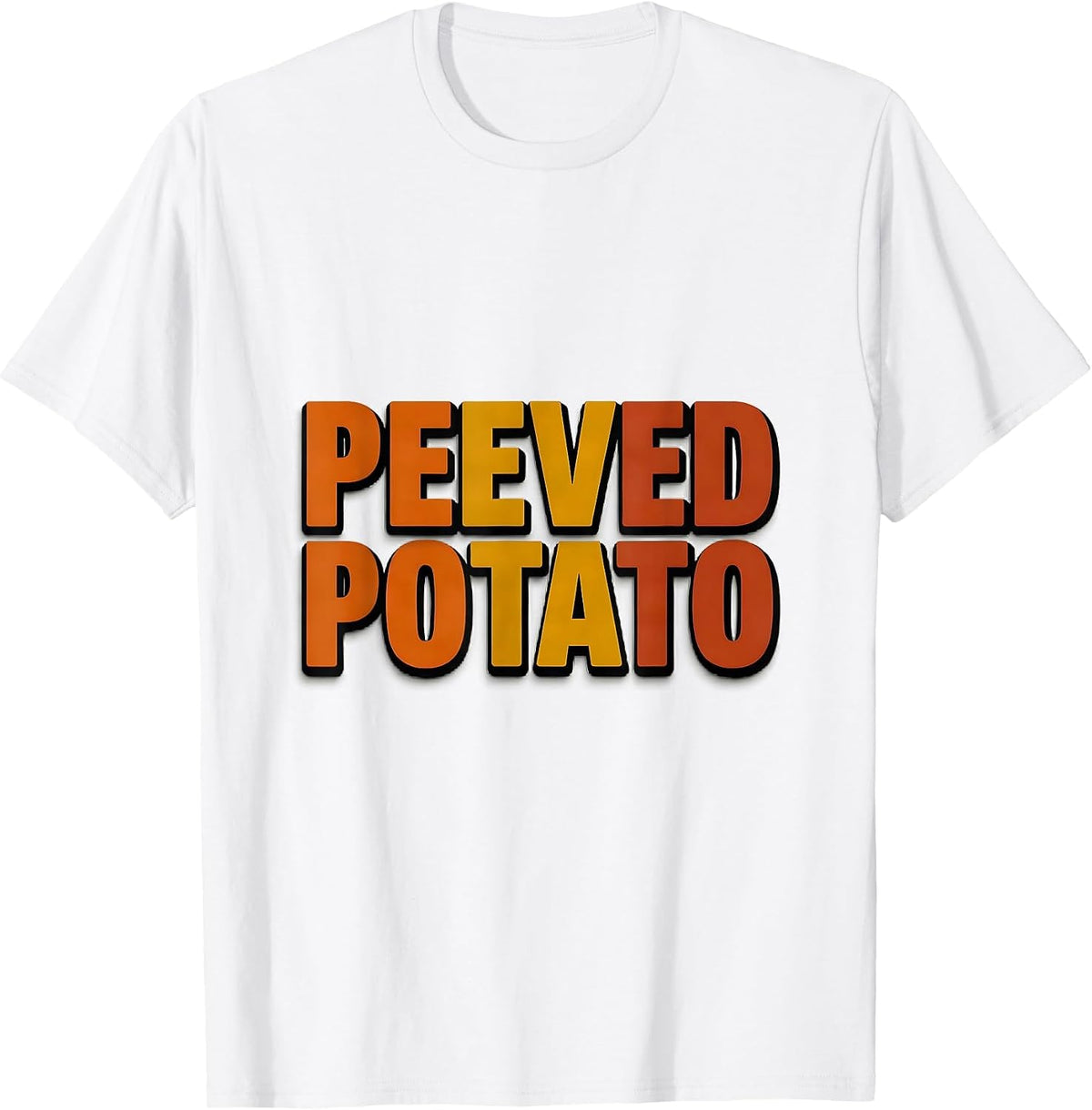 Men's Peeved Potato Bold Condensed Funny Couples Thanksgiving T-Shirt - White
