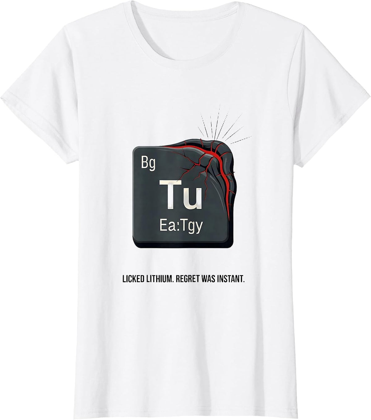 Licked Lithium Regret Was Instant Funny Periodic Table T-Shirt - White
