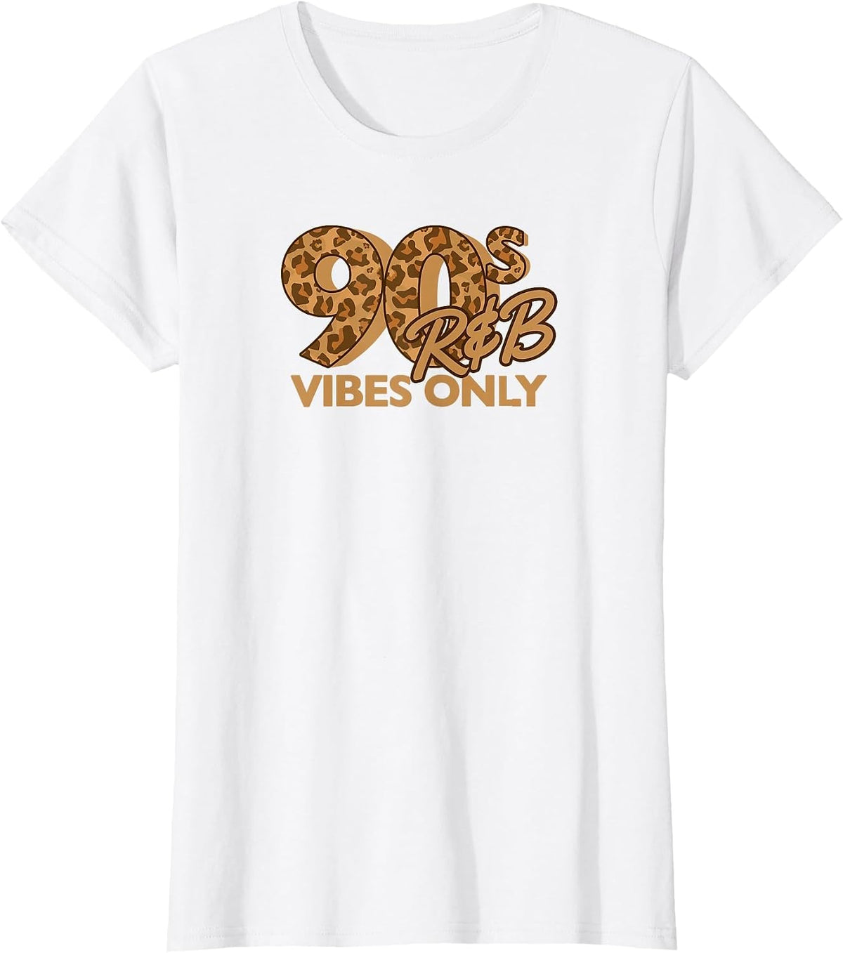 90s R&B Vibes Only Nineties RNB Music Animal Print T-Shirt - White
