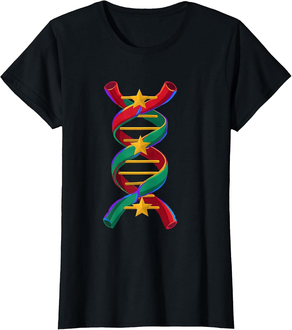 DNA Helix Christmas Cracker Science Teacher Humor Gift T-Shirt - Black