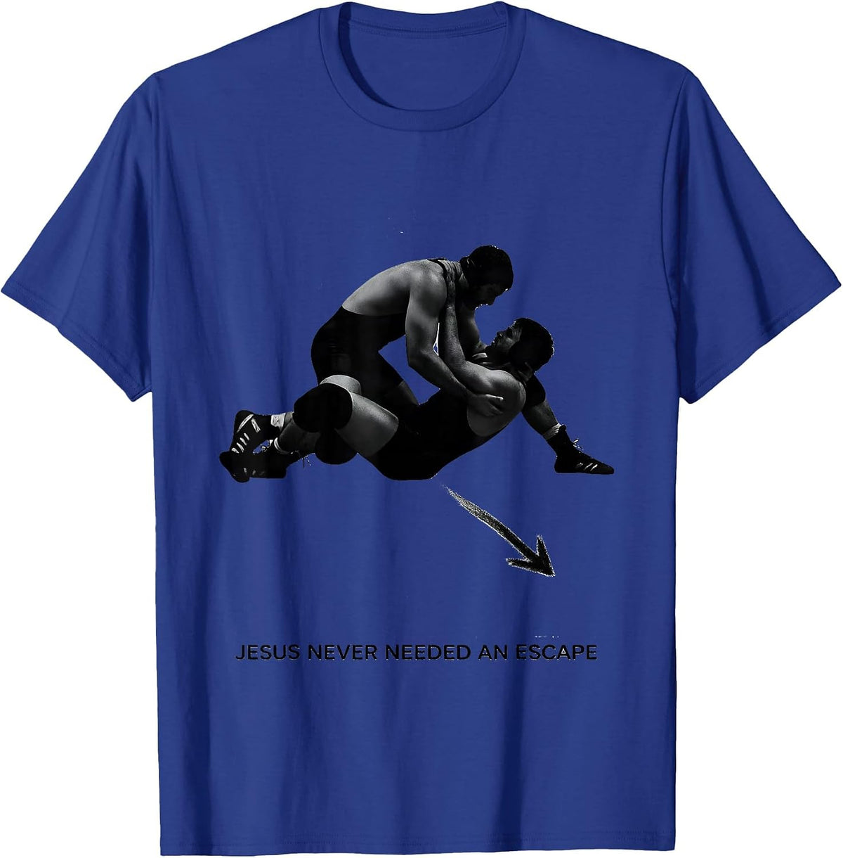 Men's Jesus Never Needed An Escape Christian Wrestling Youth T-Shirt - Royal Blue