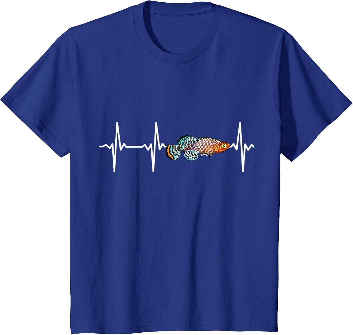 Killifish Heartbeat for Fishkeeping Aquarium Lovers T-Shirt - Royal Blue