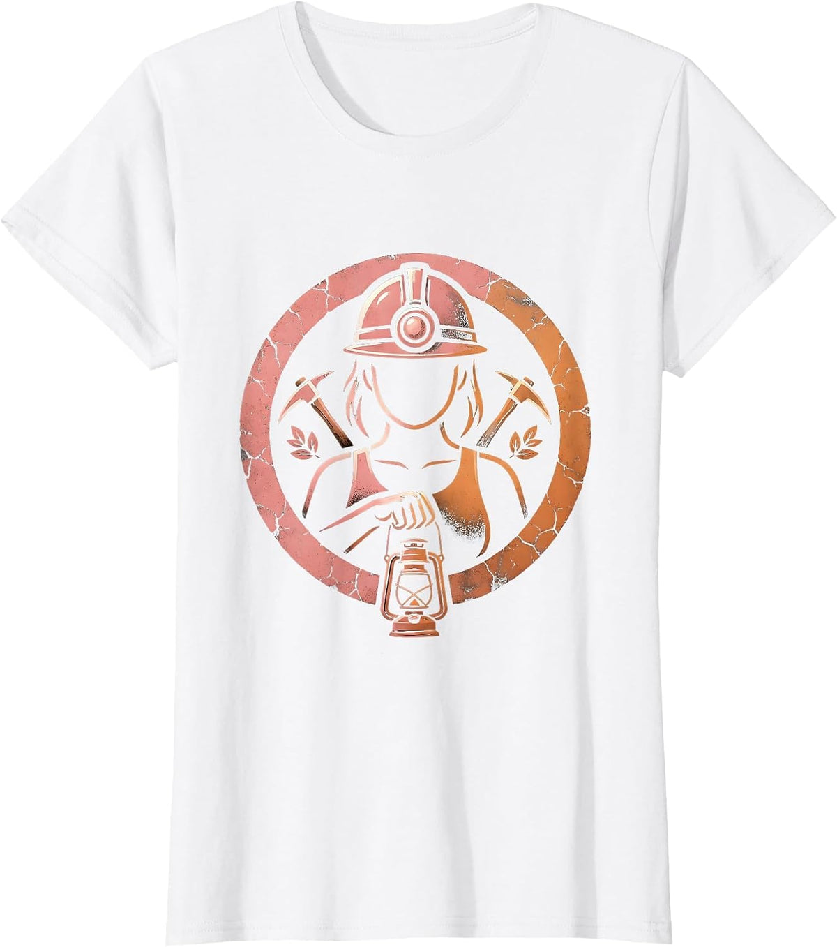 Labor Day Miner Helmet Lantern Underground Art T-Shirt - White