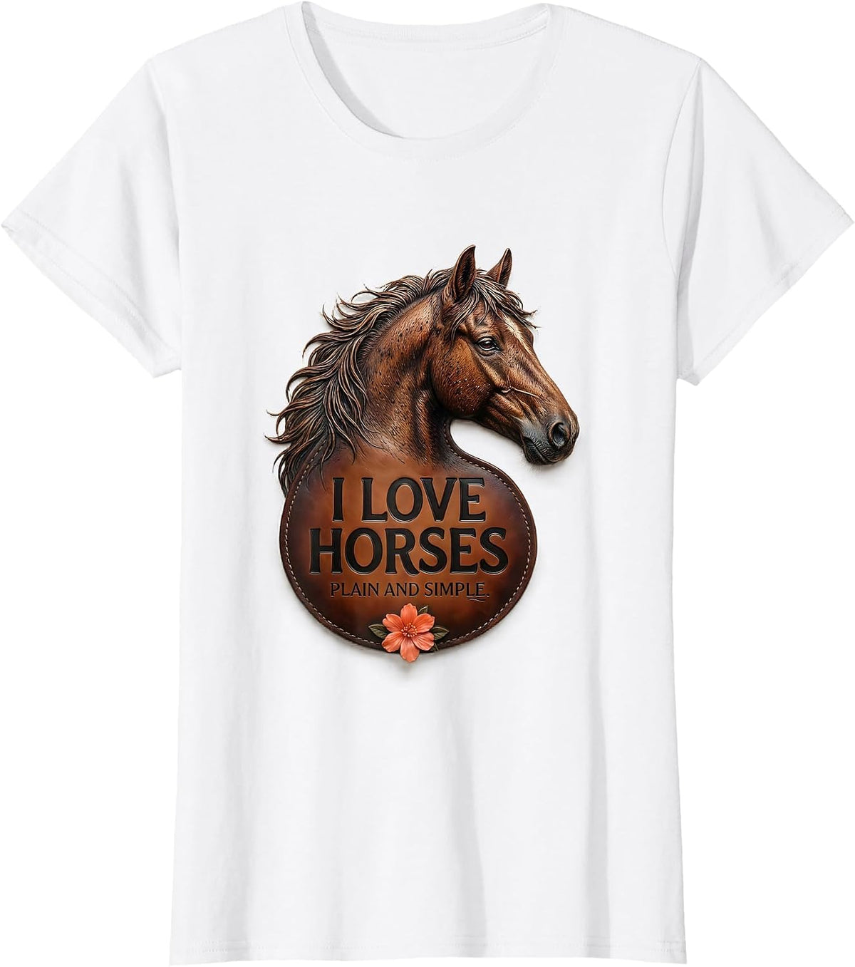 I Love Horses Plain And Simple Cute Horse Lover Gift T-Shirt - White