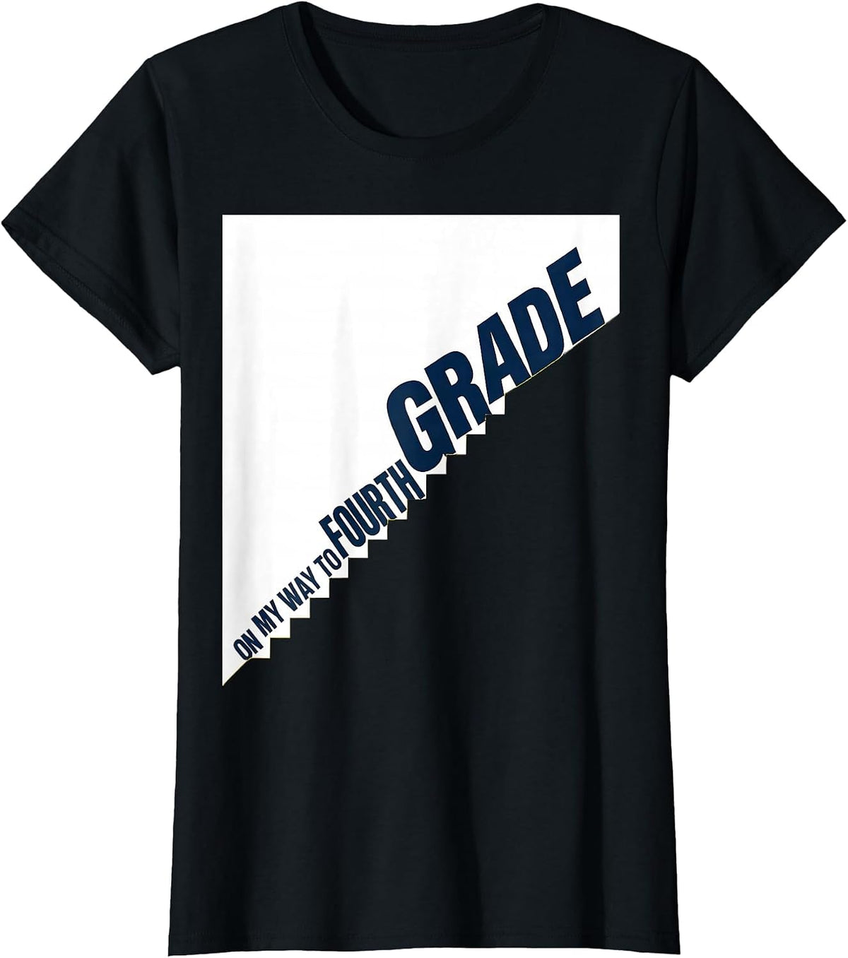 Women's On My Way To Fourth Grade Playful Back To School Student T-Shirt - Black