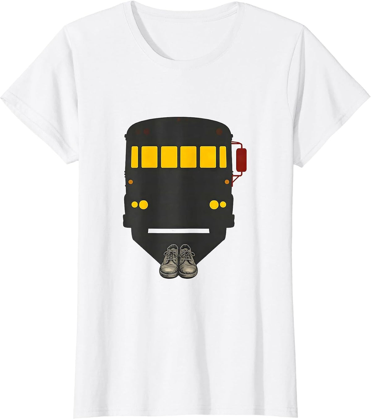 School Bus Shadow Funny Halloween Costume T-Shirt - White