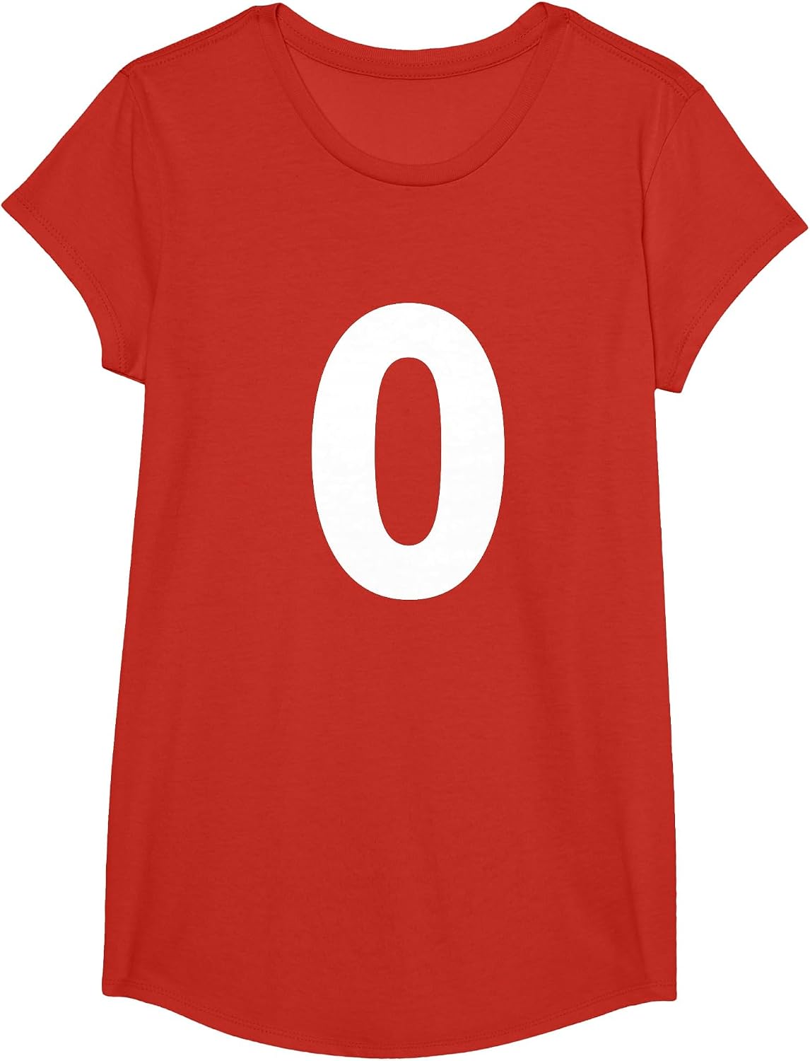 Numeral Number 0 Zero Tee Shirt T-Shirt - Girls Red