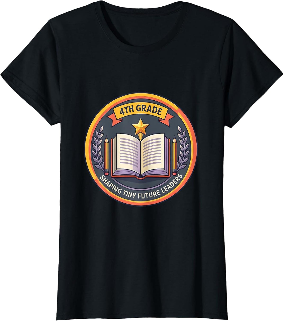 4th Grade Teacher Shaping Tiny Future Leaders T-Shirt - Black