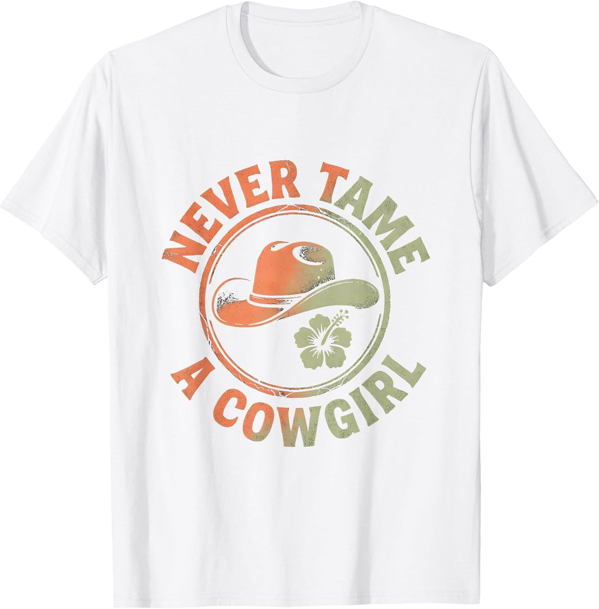 Men's Never Tame A Cowgirl Western Spirit Design T-Shirt - White
